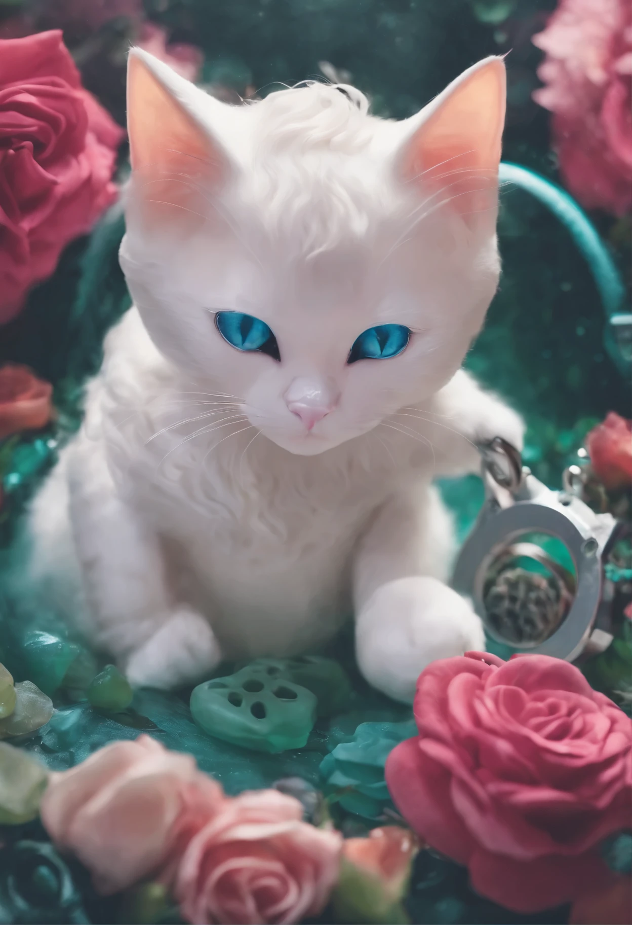 Humanoid Cat Slime Handcuffs Heart Eyes