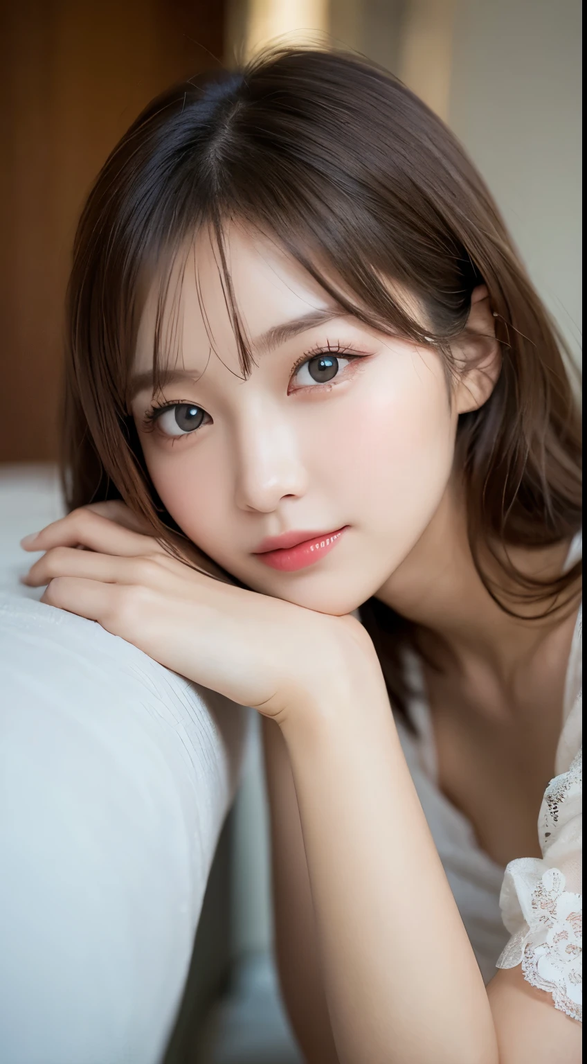 table top, highest quality, shape, Super detailed, finely, High resolution, 8k wallpaper, 完璧なダイナミックな構shape, beautiful and detailed eyes, small breasts, natural color lip, smile,20 year old girl、beautiful and detailed face、perfect and beautiful face,Big eyes、RAW photo、beautiful and detailed eyes、small face、beautiful duplex、slim face and style、beautiful golden ratio face、idol face,cute
