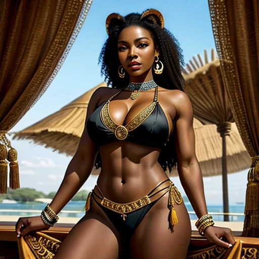 ultra-detailed, high ((best quality)), ((art)), majestic and intricately detailed smooth oil painting (beautiful black woman,Nigerian, muscular body,African tattoos all over her body, graceful,sensuality, orgasm, eroticism, 1 arena fighting with a lion, exquisite and elegant, cubism style, Salvador Dali style -ar 9:16 - v6