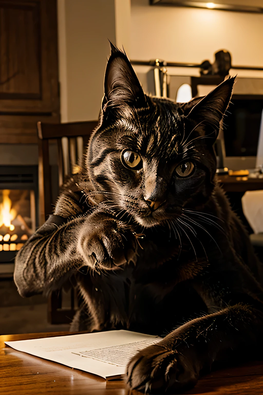 the cat is on the table!!!!!!
