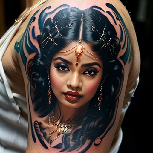 ultra-detailed, high ((best quality)), ((art)), majestic and intricately detailed smooth oil painting (beautiful black, Indian woman, muscular body, full body Afro tattoos, on a beach), exquisite and elegant, cubism style, Salvador Dali style -ar 9:16 - v6