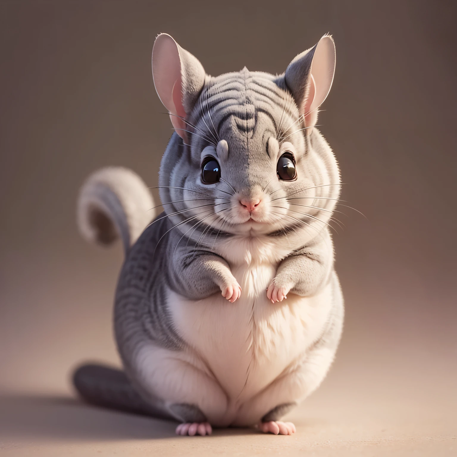 very cute chinchilla, pastel color background