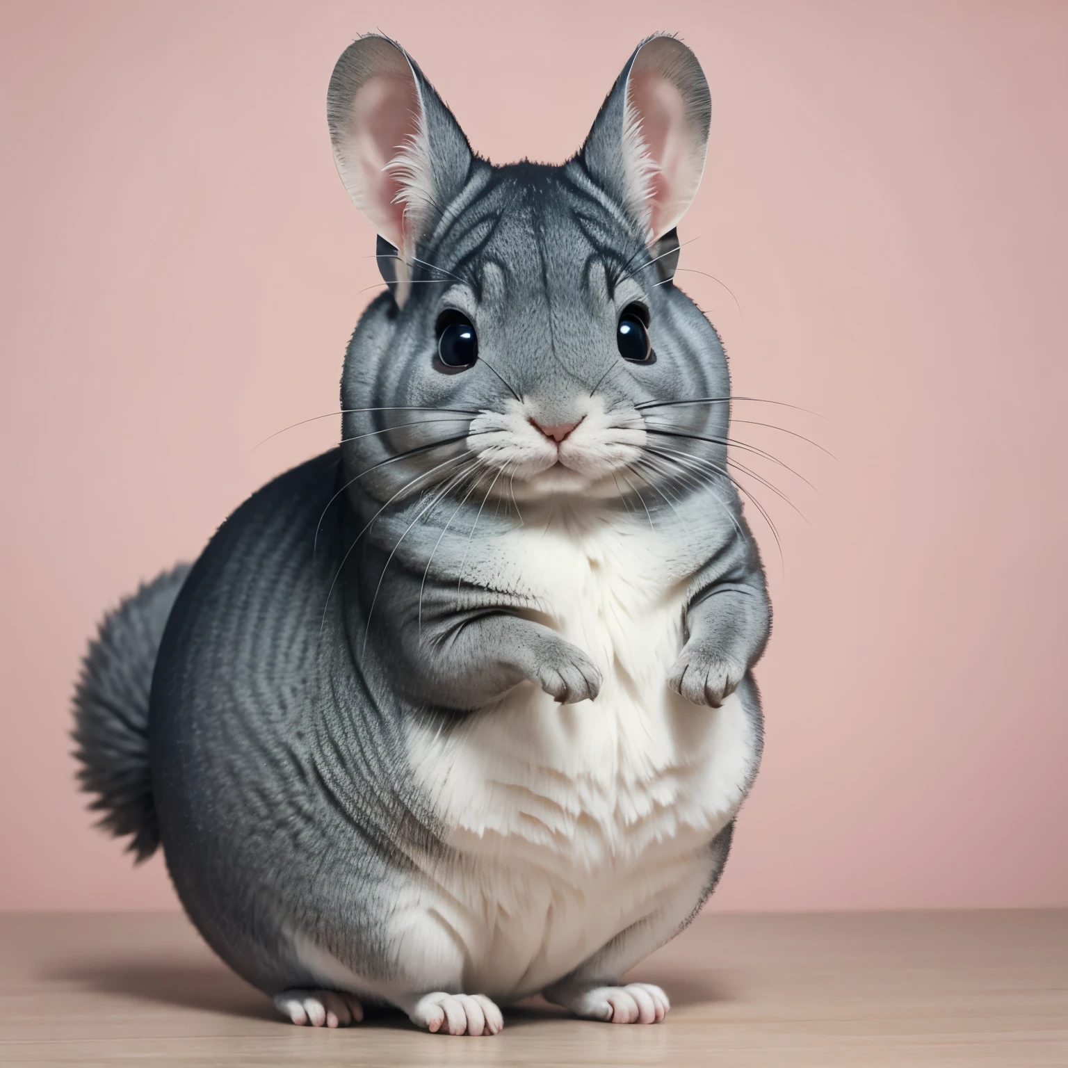 very cute chinchilla, pastel color background