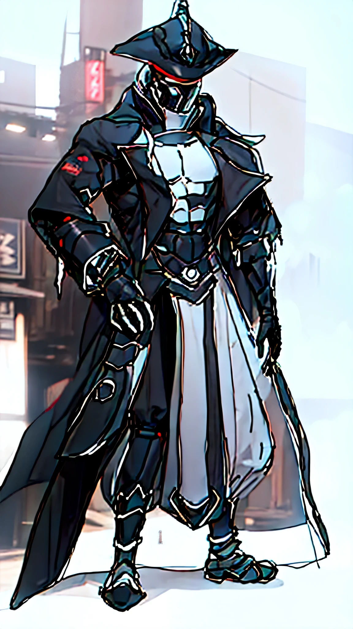 Soldier, High, muscular, Sci-fi body armor with shoulder armor、cuff、waist armor, Thick armor covers the whole body, Futuristic bulletproof masks and helmets, Armor color red、black,no background