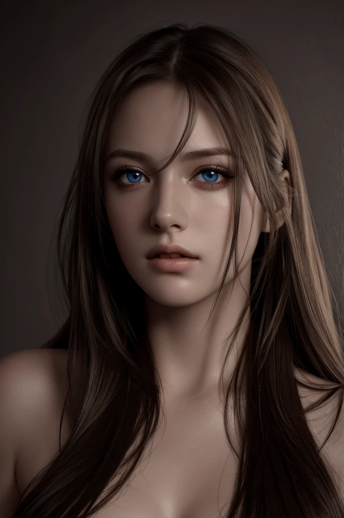 Best quality, masterpiece, ultra high res, (photorealistic:1.37), raw photo, 1girl, long hair, beautifull eyes,  beautifull face, detailed eyes and face, t-shirt, dynamic lighting, in the dark, deep shadow, low key, cowboy shot