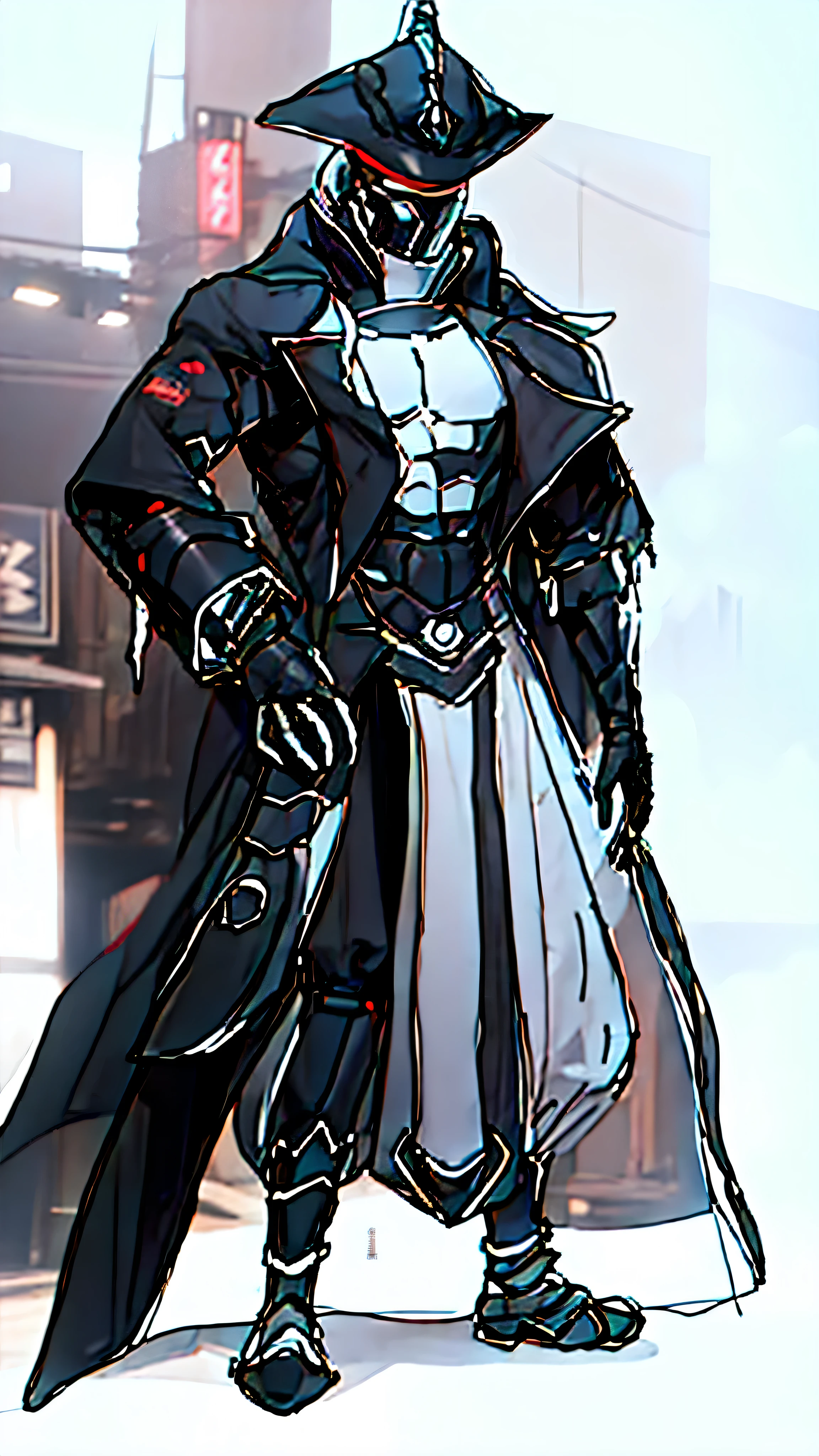 Soldier, High, muscular, Sci-fi body armor with shoulder armor、cuff、waist armor, Thick armor covers the whole body, Futuristic bulletproof masks and helmets, Armor color red、Black,no background