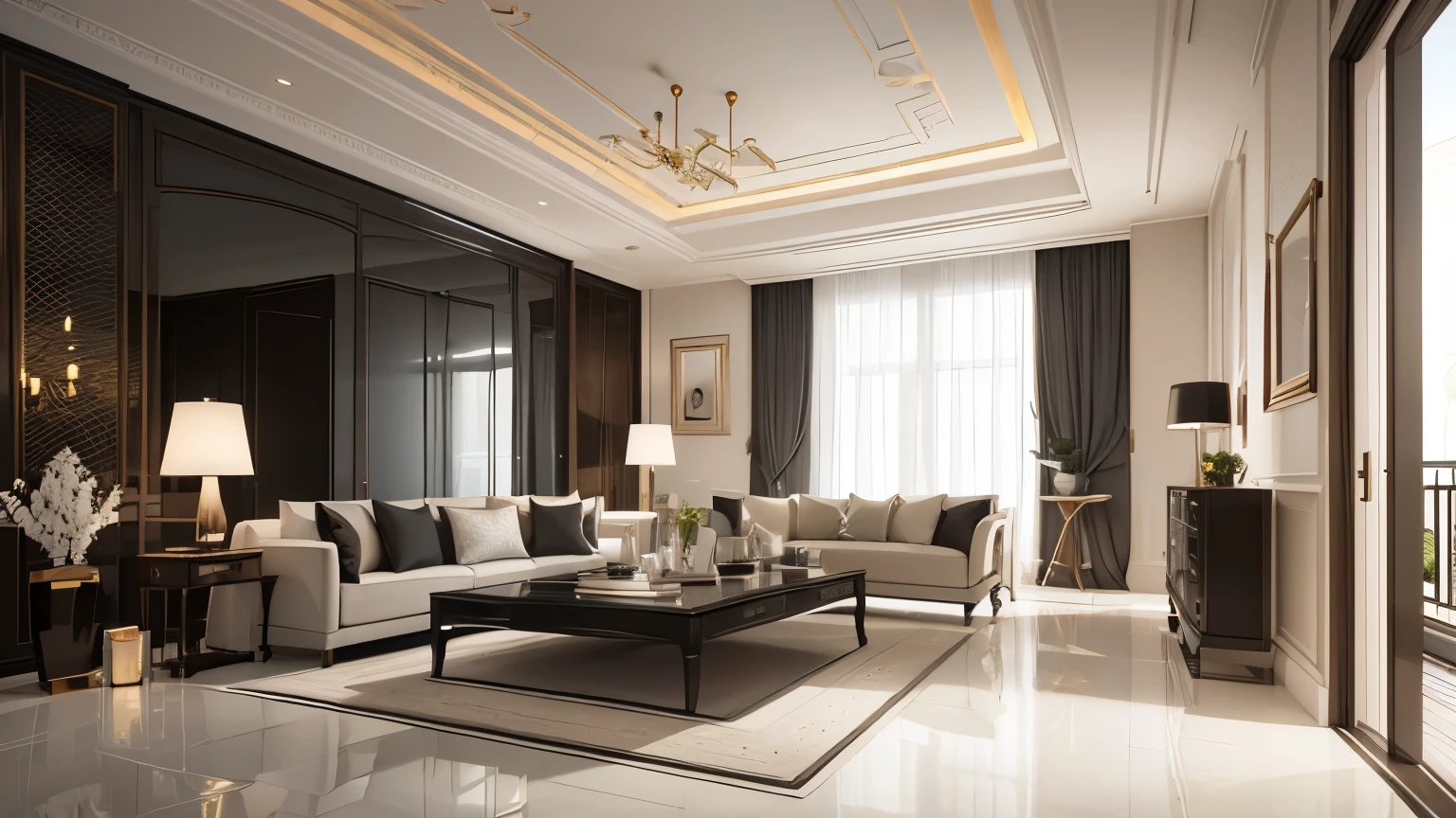 you are a famous interior designer、I was asked to create a 3D image of a large modern room.。. Create a harmonious environment with modern and minimalist furniture. Including garden interior.