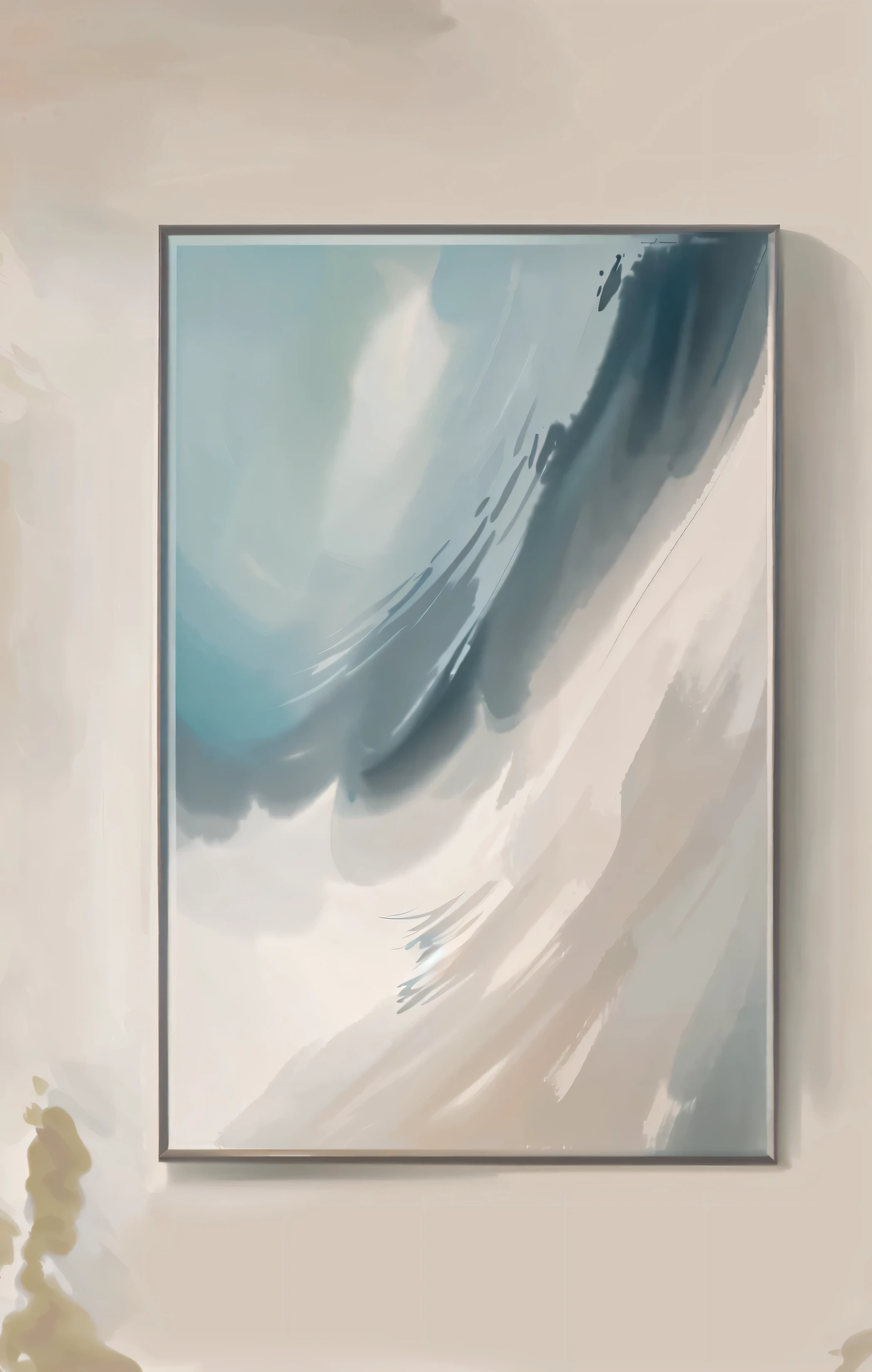 a painting of a painting of a wave on a wall, clean elegant painting, brush stroke oil painting, glaze oil painting, intricate flowing paint, canvas painting, smooth oil painting, high quality painting, elegant and refined painting, detailed soft painting, smooth painting, exquisite painting, a detailed painting, detailed paintings, abstract liquid acrylic art, detailed impasto