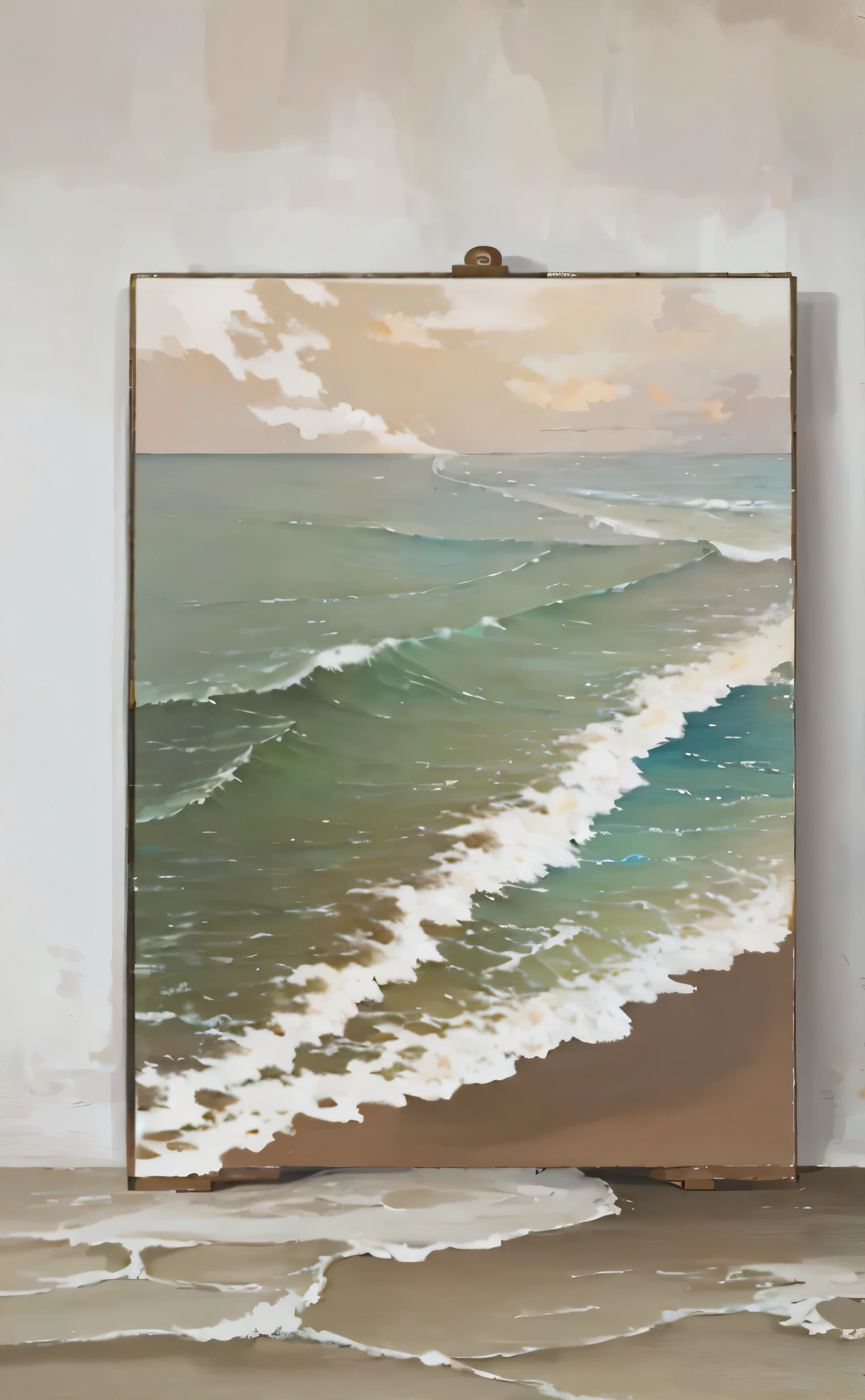 painting of a beach scene with a wave coming in, detailed soft painting, canvas painting, high quality painting, a detailed painting, clean elegant painting, beach landscape, minimalist painting, canvas art print, landscape painting, landscape art, smooth oil painting, nature painting, 8 k hd detailed oil painting, high detailed painting, high quality oil painting