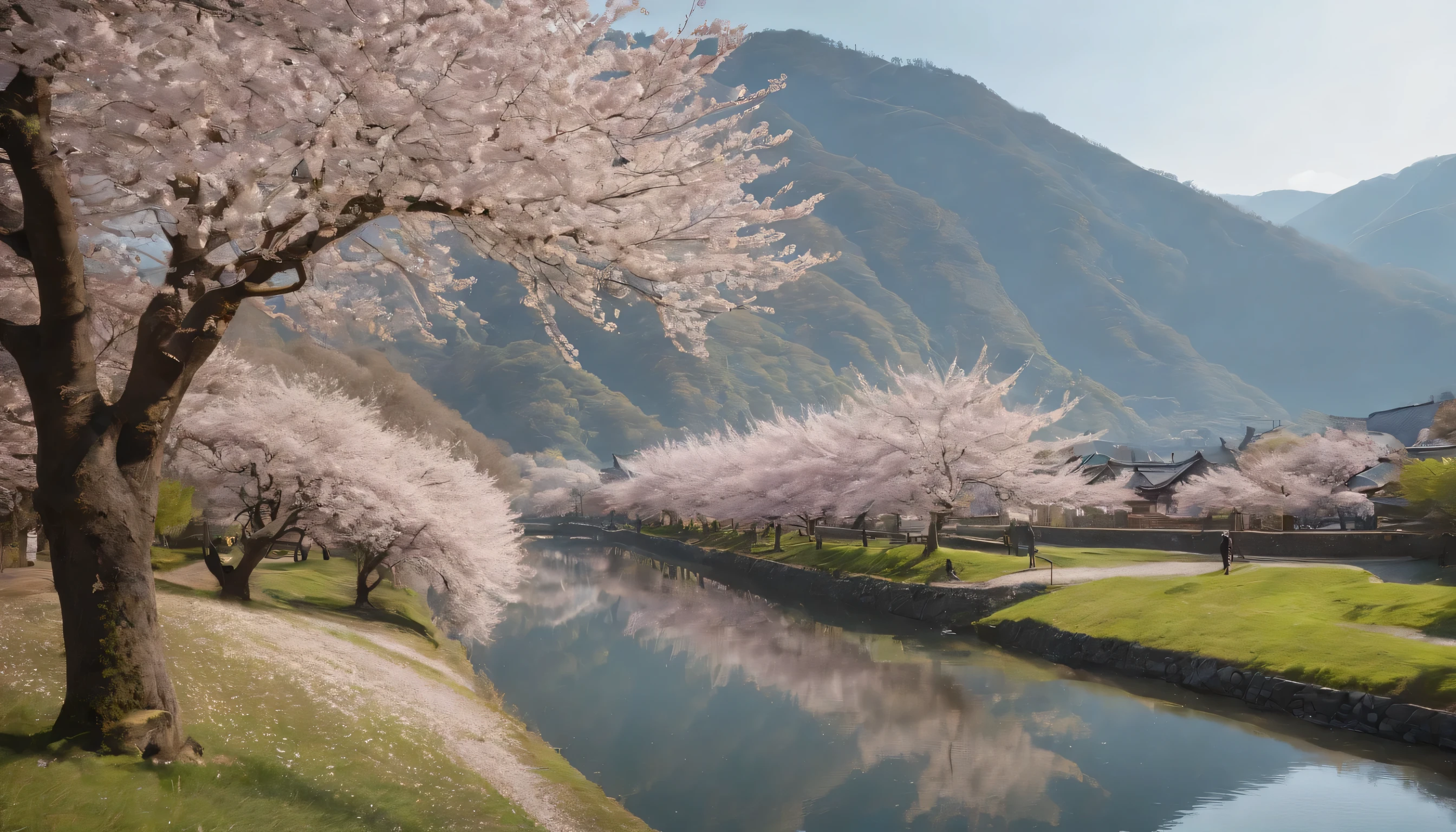 (Highly detailed CG Unity 8k wallpaper、masterpiece、highest quality、Super detailed)、(best lighting、best shadow、very delicate and beautiful)、highest quality、8k、Detailed facial depiction、masterpiece、highest quality、clear image quality、
The cherry blossom trees along the Kamogawa River are beautiful day and night..。