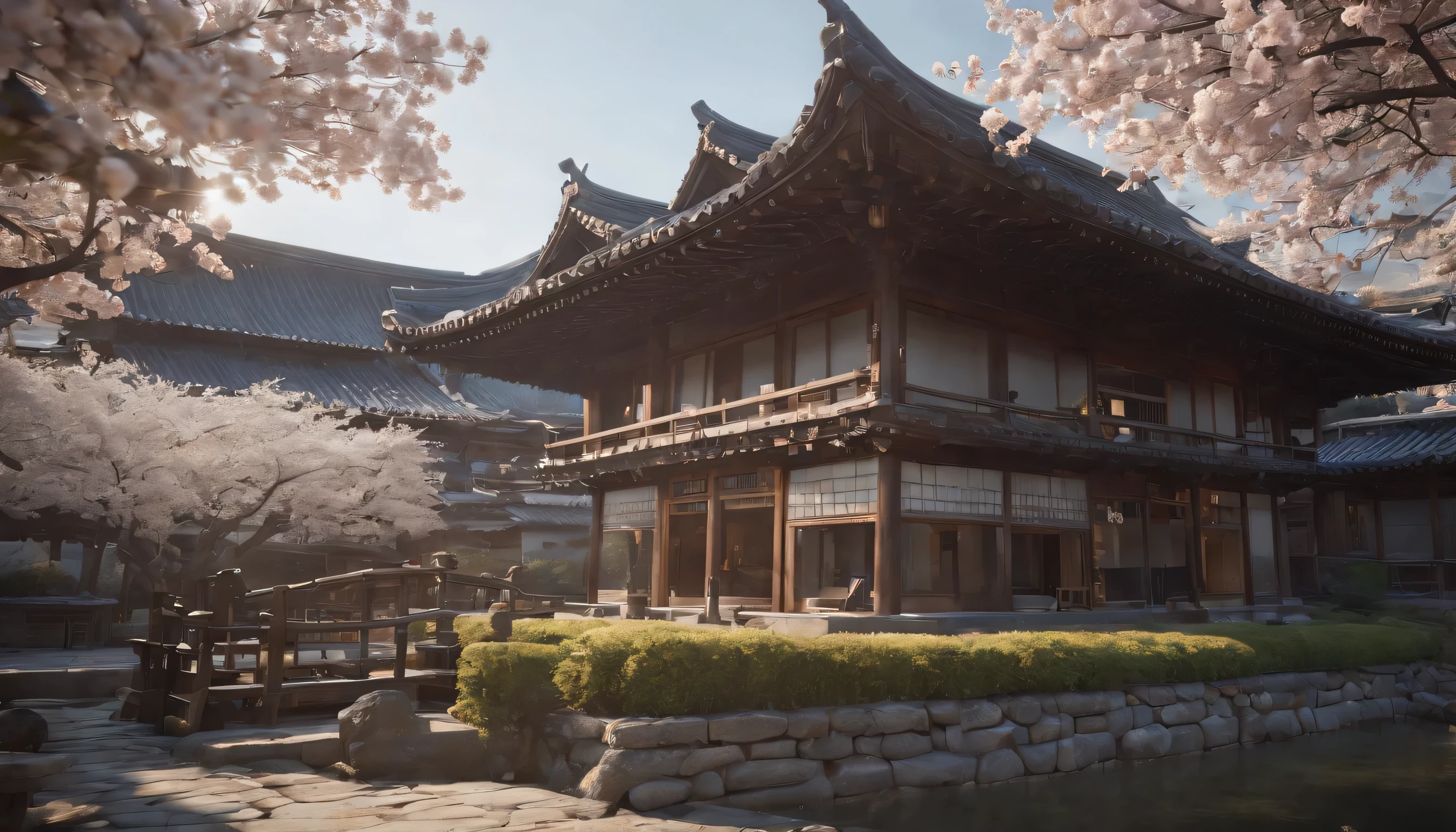 (Highly detailed CG Unity 8k wallpaper、masterpiece、highest quality、Super detailed)、(best lighting、best shadow、very delicate and beautiful)、highest quality、8k、Detailed facial depiction、masterpiece、highest quality、clear image quality、
Scenery where Kyoto comes alive'Machiya and old folk houses that exude the atmosphere of cherry blossoms。