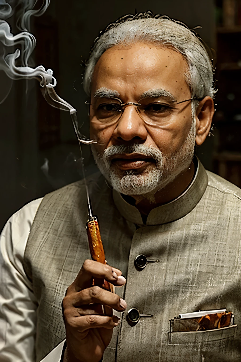 narendra modi holding and smoking ?????