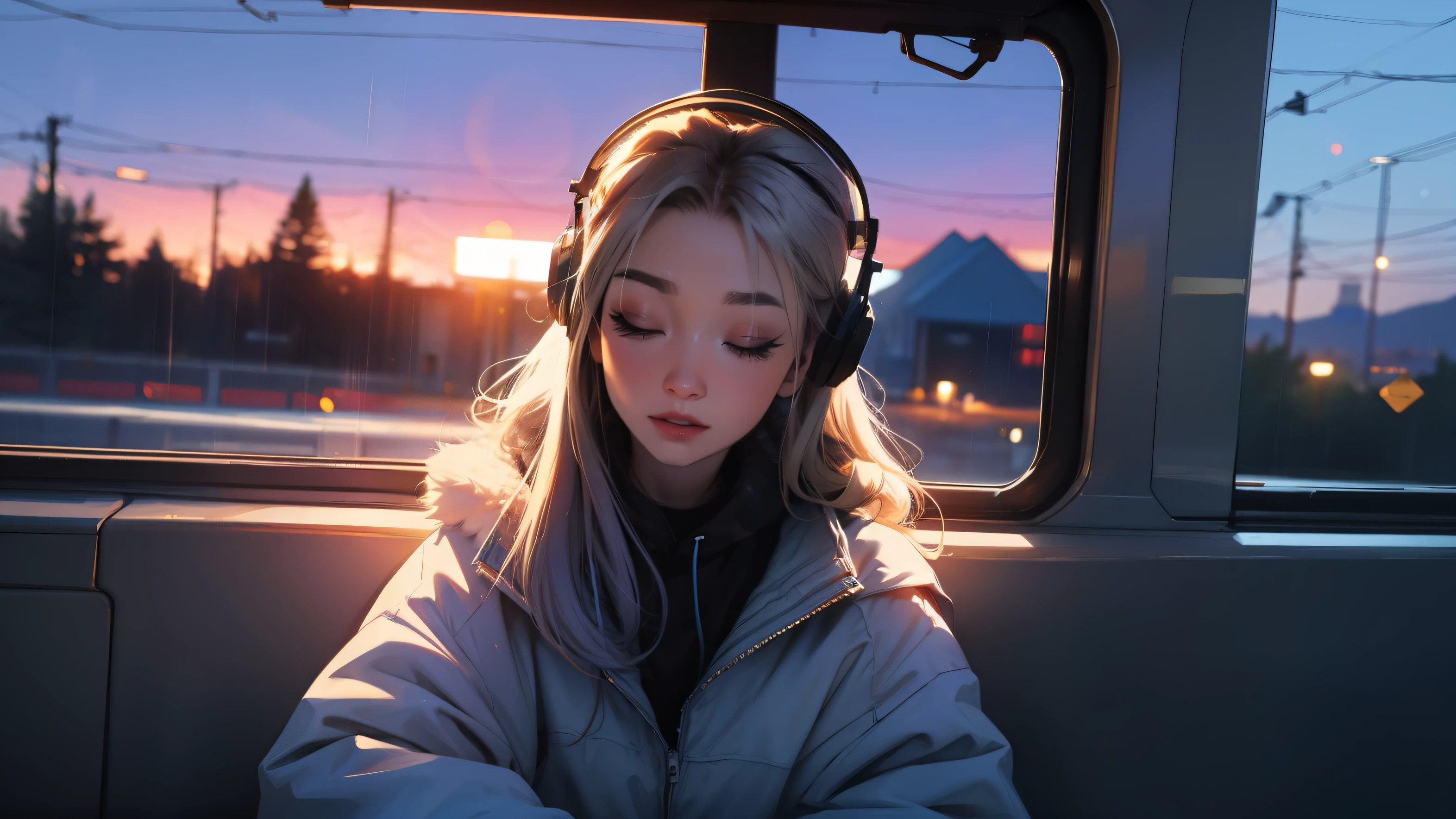 wearing headphones