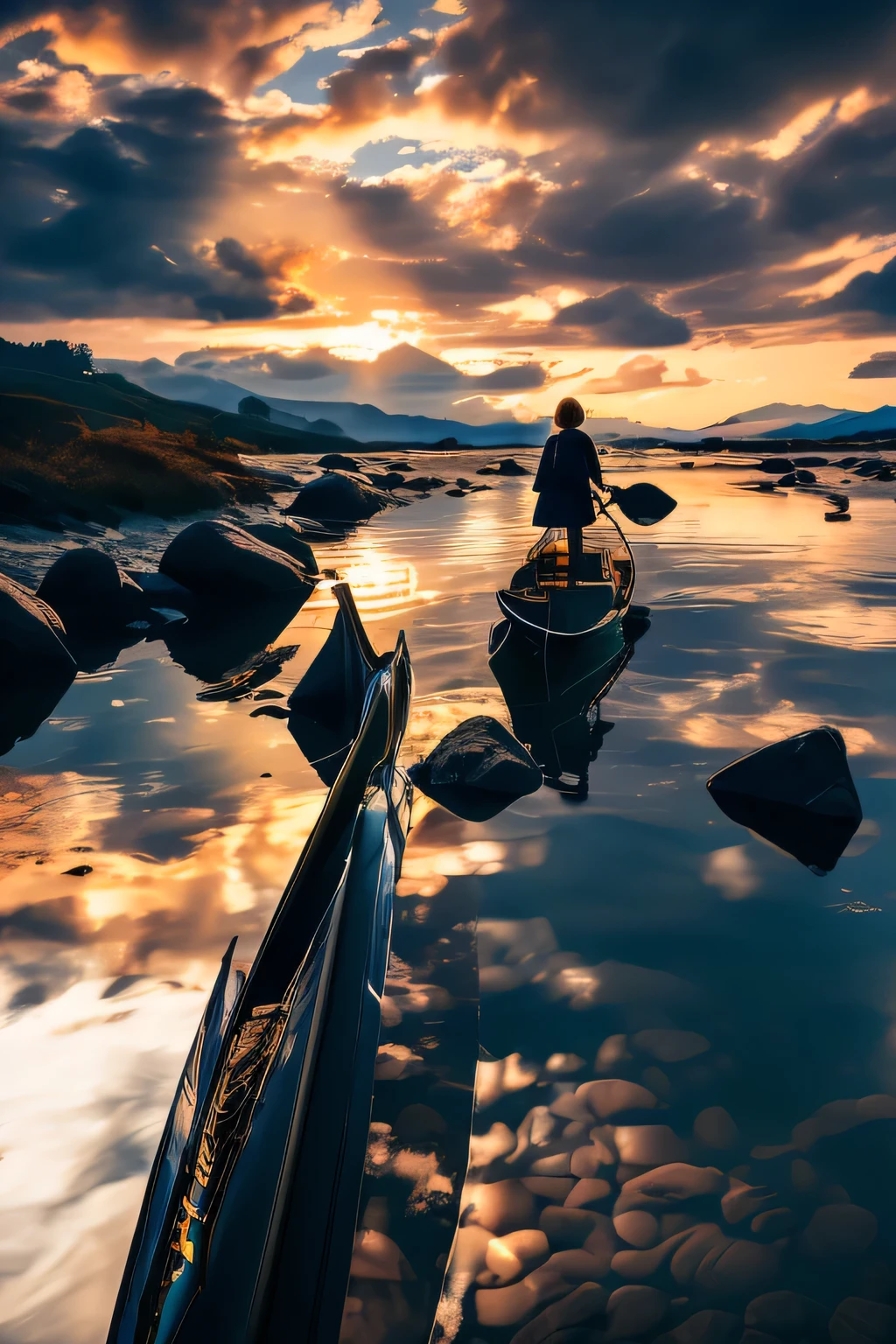 (best picture quality,8k,high resolution,masterpiece),super detailed,landscape painting summer,Sunlight,cute girl,gold,happiness,aughter,Cicada chirping,Beautiful scenery,high dynamic range,ultra high definition,studio lighting,Ultra-fine,sharp focus,Physical rendering,extremely detailed description,main,bright colors,blurred background,gold sunrise,peaceful,peaceful,golden light,prime time,nature,beauty of nature, ,minimalist,extreme details,Unparalleled details,Special effect、Realism and exquisite details,Film grain and recklessness add to the image's feel and nostalgia。