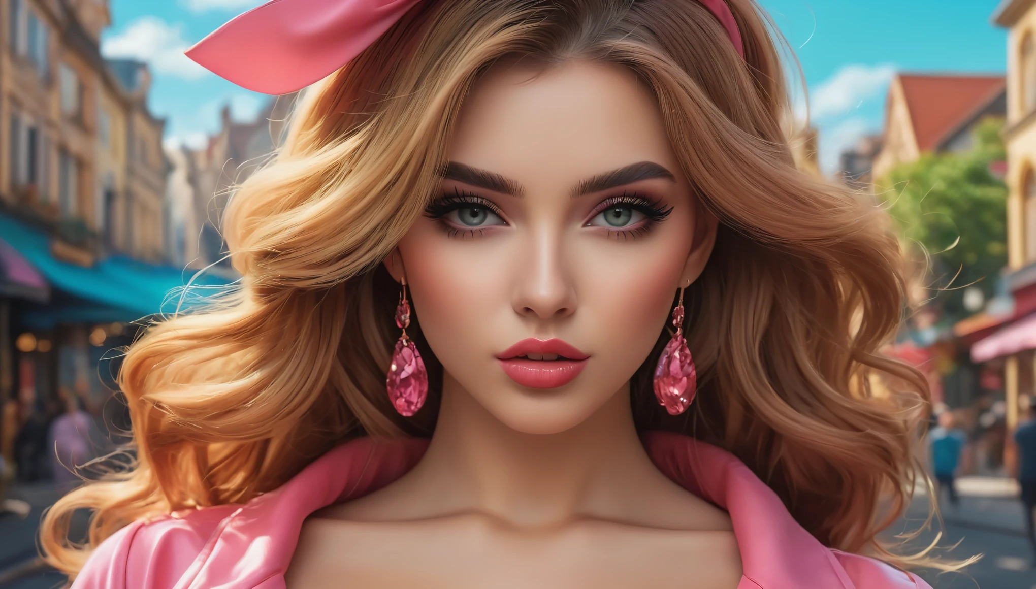 create an image demonstrating the style of ((Girly)) style, hyper realism, 8k high definition, vibrant colors, sharp focus, insanely detailed, enormous tits