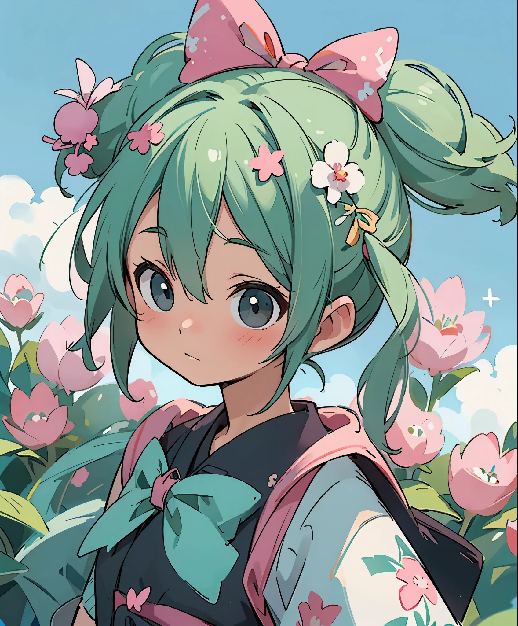 (masterpiece、highest quality、highest quality、official art、beautiful beautiful:1.2)、(1 girl:1.3)Hatsune Miku、twin tails,big breasts,満月を背景に月明かりの下で自転車に乗るanime girl, anime moe art style, mikudayo, Chibi anime girl, chibi girl, anime chibi, watercolor nendoroid, cute animeの女の子, (anime girl), chibi art, cute art style, Anime visuals of cute girls, chibi anime, pixiv, cute anime, starry sky!!