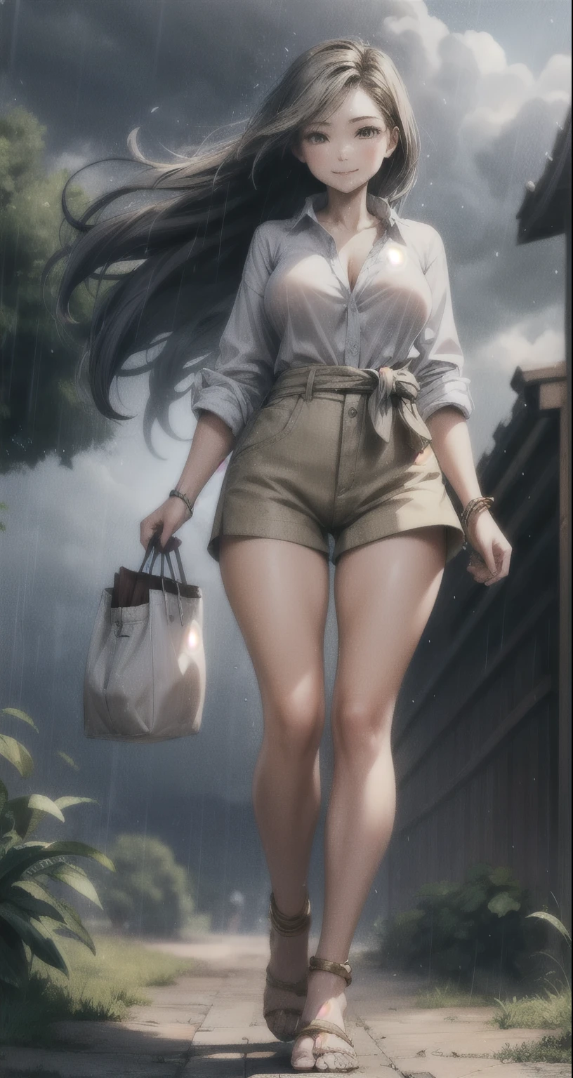 masterpiece, best quality,1girl,young girl,brown eyes,long hair,gentle _face,shiny skin,(nice leg line:1.3),thin waist,huge breasts,
BREAK
, Outdoor_area_where_tea_leaves_are_grown_and_harvested,
BREAK
around crowd:1.1,depth of field,looking at viewer,standing,from behind,full body