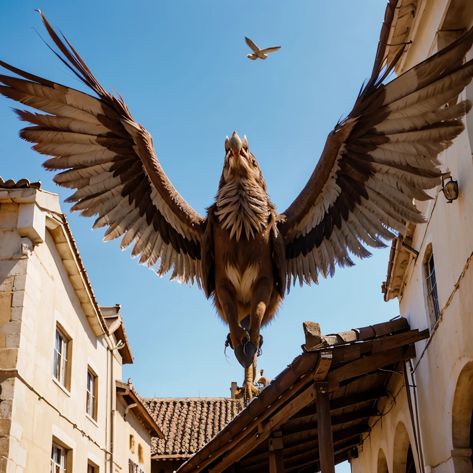 Animal cherobim with wings protecting the kingdom of heaven