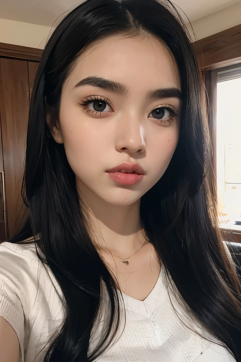 beautiful juicy lips, perfect face