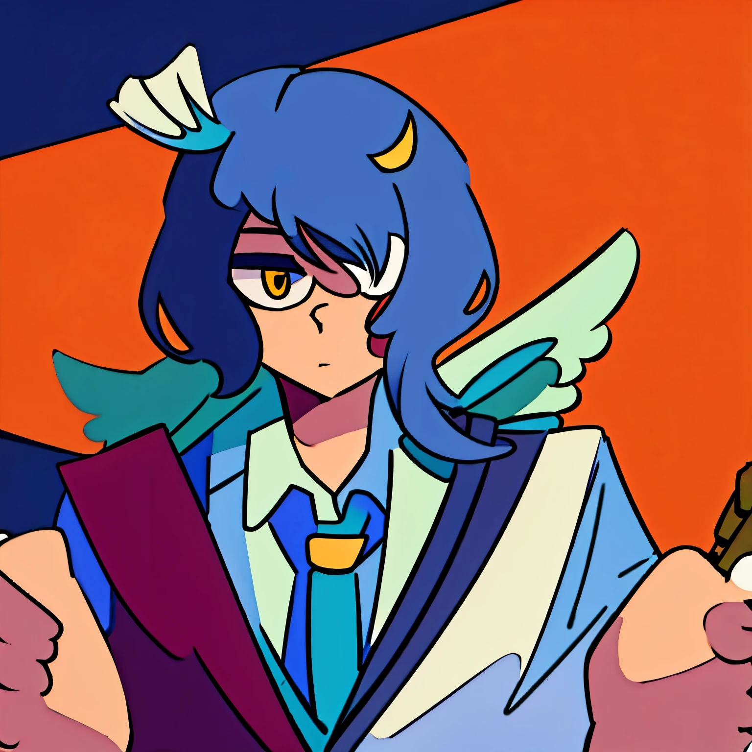 Owl man woth three wings and one eye