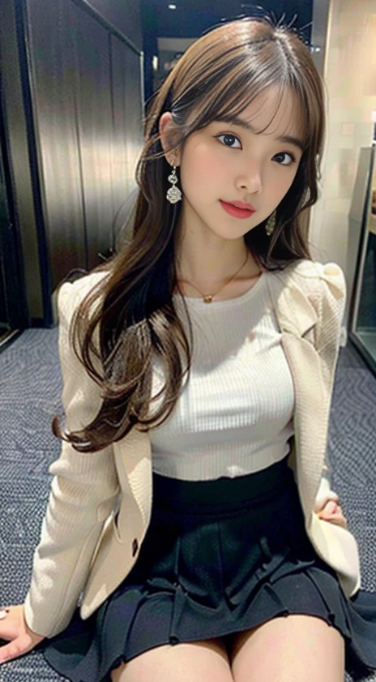 (((32K,very high resolution, high detail, very accurate,masterpiece girl 1))),RAW photo & realistic atmosphere,beautiful dark blue eyes,detailed mouth,glossy lips,fine eyebrows,Soft white skin that shines in every detail,,detailed eyes、Very beautiful eyes with deep blue eyes,lip details、very beautiful face,very well-shaped face、lifelike face,shining beautiful lips,beautiful eyebrows,infinite reality,best design,(A very cute plain Japanese 17 year old high school girl,toned body,thighs thighs thighs,thin legs,Beautifully shaped breasts,She is a very cute beautiful girl,:1.5),best natural makeup,japanese id,korean idol,Young sensual idols,Moist eyes,dark beautiful eyes,beautiful butt,beautiful feet,,camel's foot,:1.3),超A high resolution、,natural and realistic face,Backlight,Her pure eyes are too cute,(((photorealism,Take a full body photo))),,real live action,(stylish looking earrings,,necklace,bracelet,gyuru,shiny nail art,girly clothes装,,girly clothes,,Dress up elegantly and cutely,tailored jacket,Frilled inner blouse Beautiful draped skirt,Stylish beautiful girl with little exposure,Light brown soft permed medium hair,solo,,chew a little,Full body Esbian:1.7),Shibuya night(turned around:1.5)