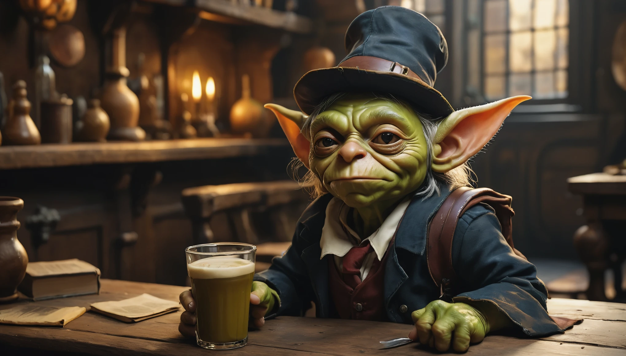 create an image demonstrating the style of ((Goblin Academia)) style, hyper realism, 8k high definition, vibrant colors, sharp focus, insanely detailed