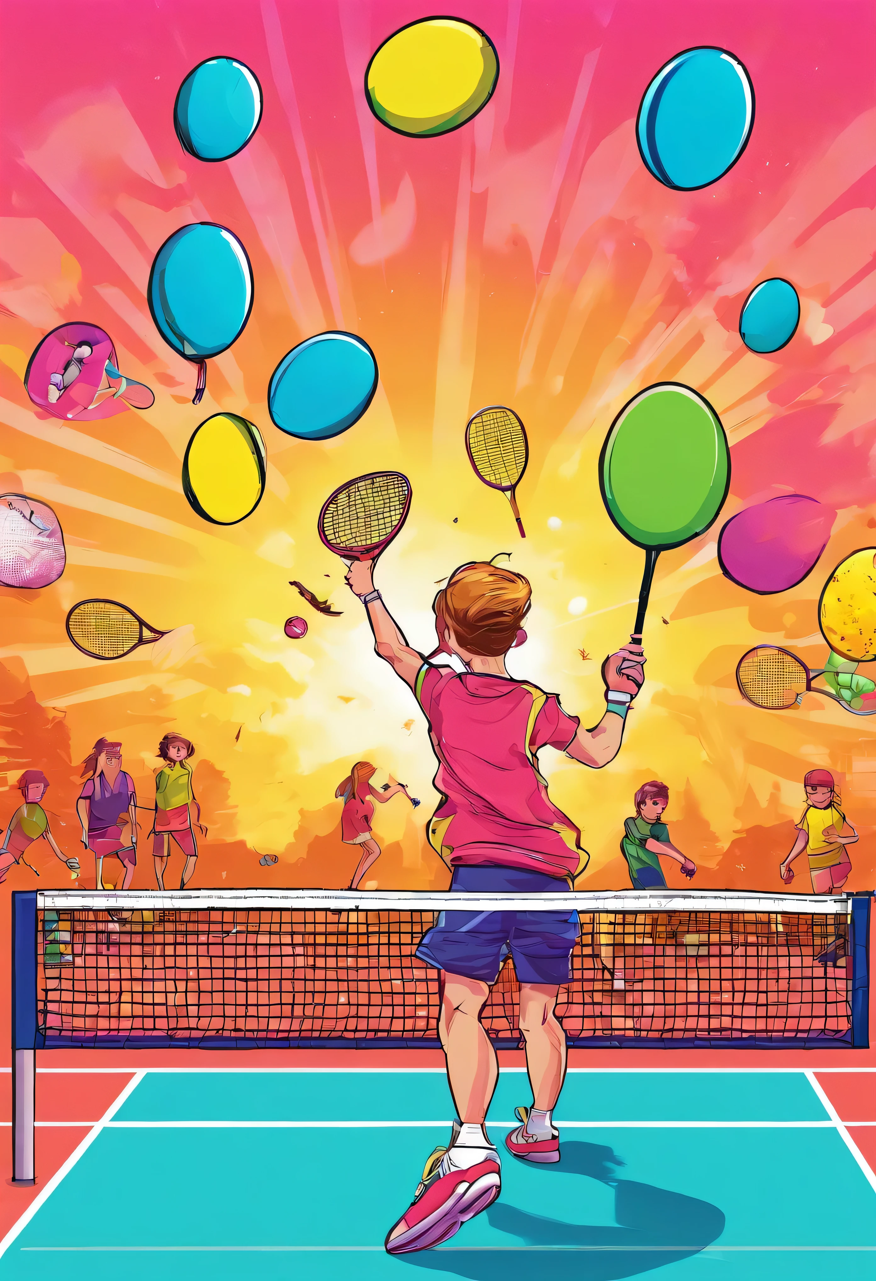 stage enfants, groupe jeunes sportifs, sports de raquette, tennis, Badminton, tennis de table, During the Easter holidays