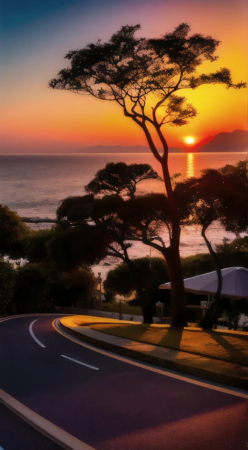 Sunset, Sunset, imagine, actual, colorful, colorful, Wide-angle lens, Night shooting, positive, Naturalistic style, HD shooting.