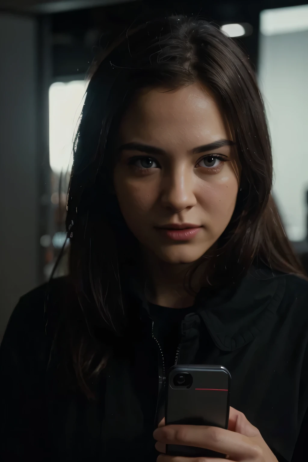 A high-quality smartphone camera focused on a scene symbolizing video creation, estilo realista, foco inspirado no cinema, hdr, sharp details, 4k resolution, maximum rendering, context related to “Guide to creating quality videos with your smartphone” --ar 1:1