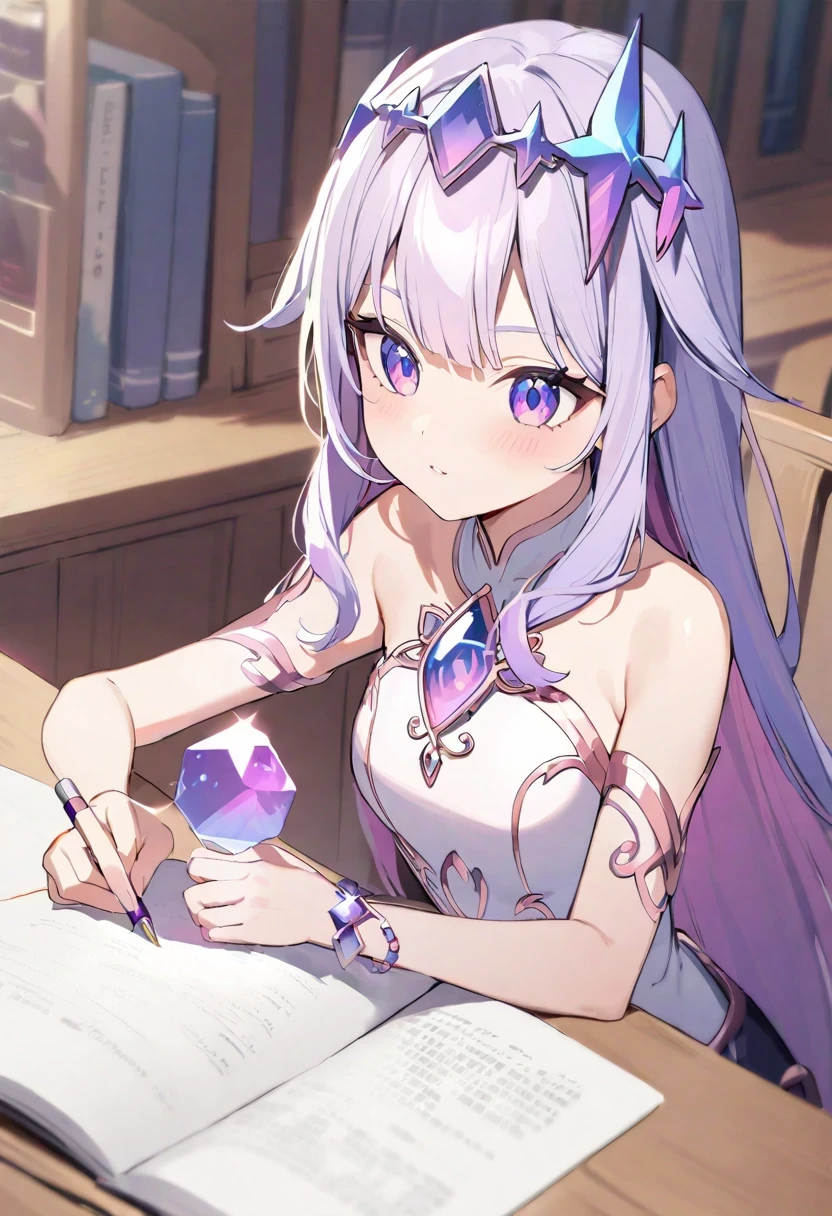 ancient stone jewelry/(Holographic live broadcast/),People focus on studying in library