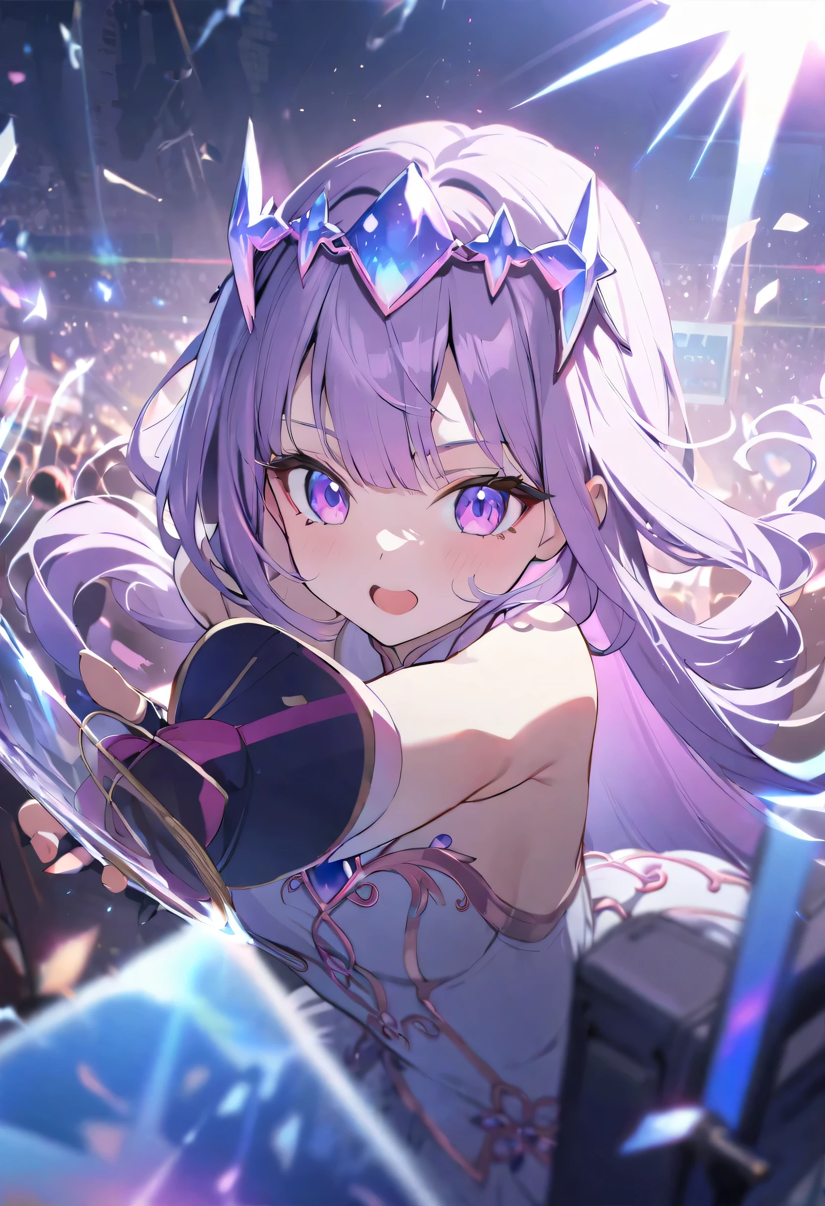ancient stone jewelry/(Holographic live broadcast/),ricochet, Break the glass, crowd, glare, shattered, Libra, center of frame, Beautiful graphics, fine details, high dynamic range, 8k, Award-winning photography