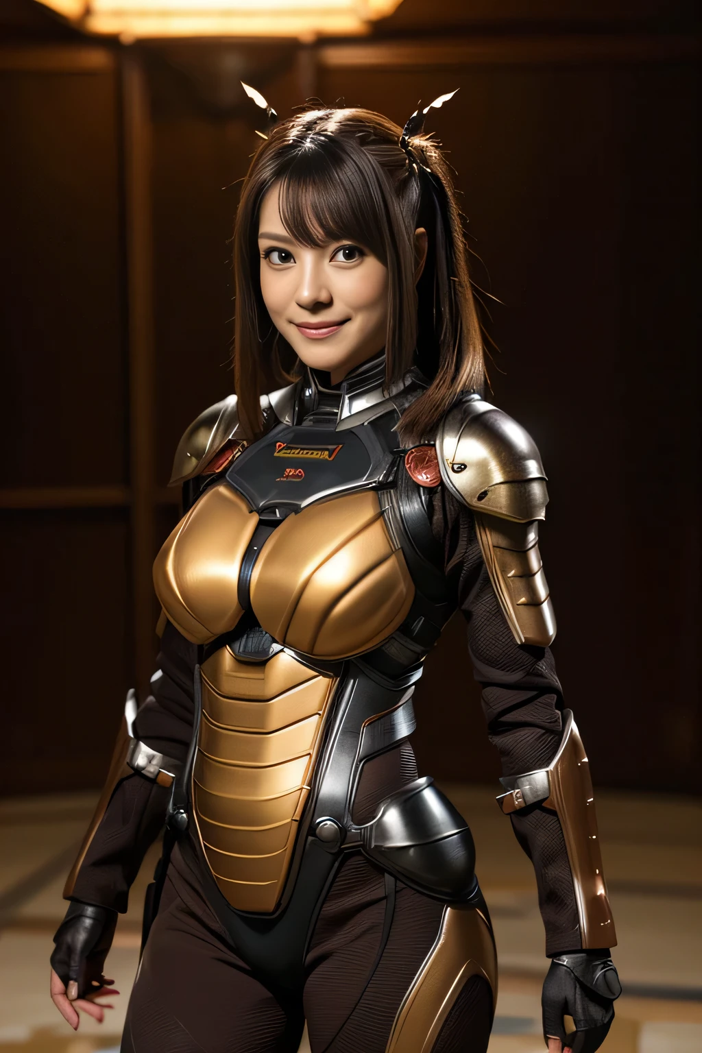 (High resolution,masterpiece,highest quality,Very detailed CG, anime, official art:1.4), realistic, photograph, amazing detail, everything is complicated, shiny and glossy,Amazing number of layers, 8K wallpaper, 3D, sketch, cute, figure,( alone:1.4), perfect female proportions,villain&#39;s daughter, (Fusion of dark brown cockroach and lady:1.4), (brown cockroach woman:1.2), (brown cockroach woman:1.2), (Fusion:1.2), (alone:1.4), (evil smile:1.2), muscular, abs, (Cockroach brown exoskeleton bio insect suit:1.4), (Cockroach brown exoskeleton bio insect armor:1.2), (brown transparent cockroach feathers:1.4), (Antennae of brown cockroaches:1.3),