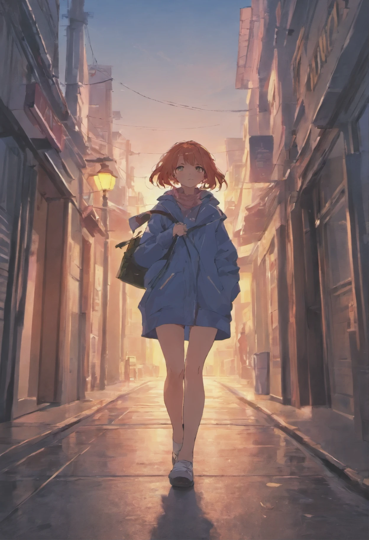 Illustration of a woman walking down the street alone and another woman walking accompanied by a man