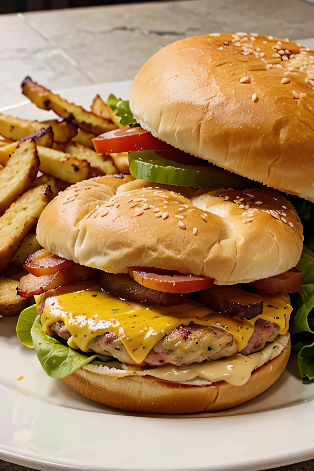 Chicken Cheese Burger with Bacon