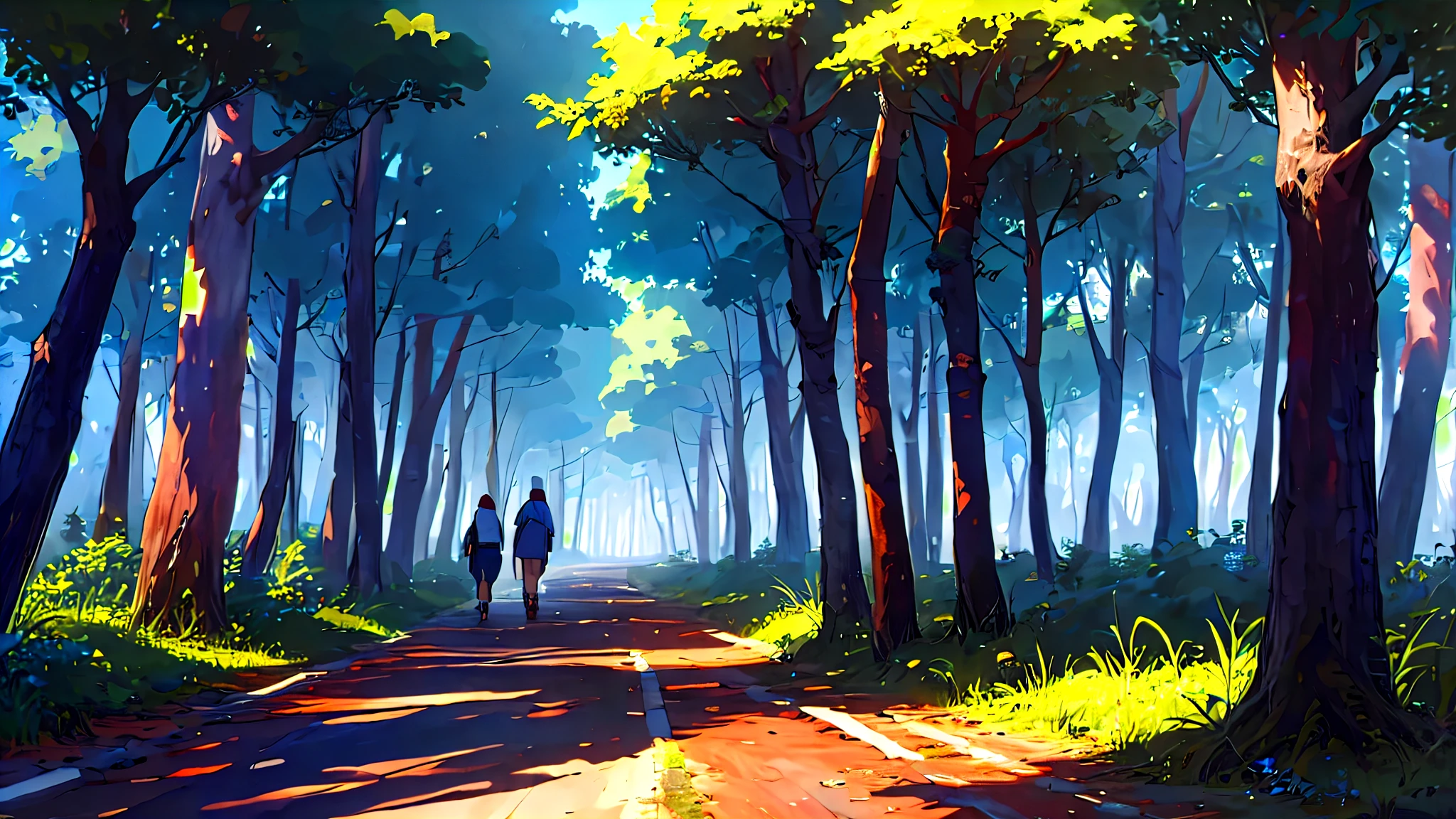 walking in the forest alone, The road in front of the village