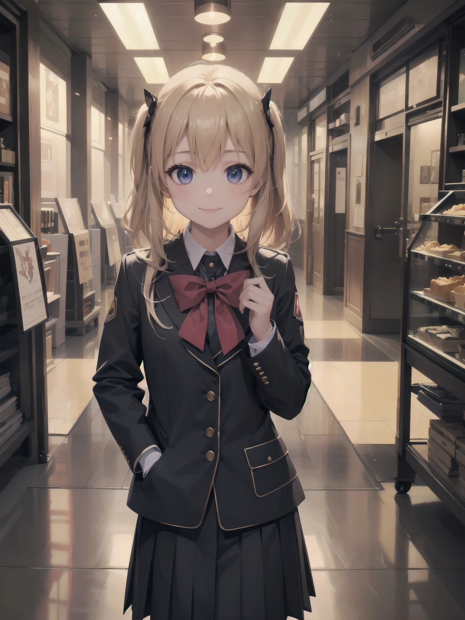 Enhanced dynamic perspective,cute cute beautiful girl,brand JK uniform,look at me and smile,simple background,works of masters,high quality,16K resolution,super fine,Accurate,cinematic lighting,