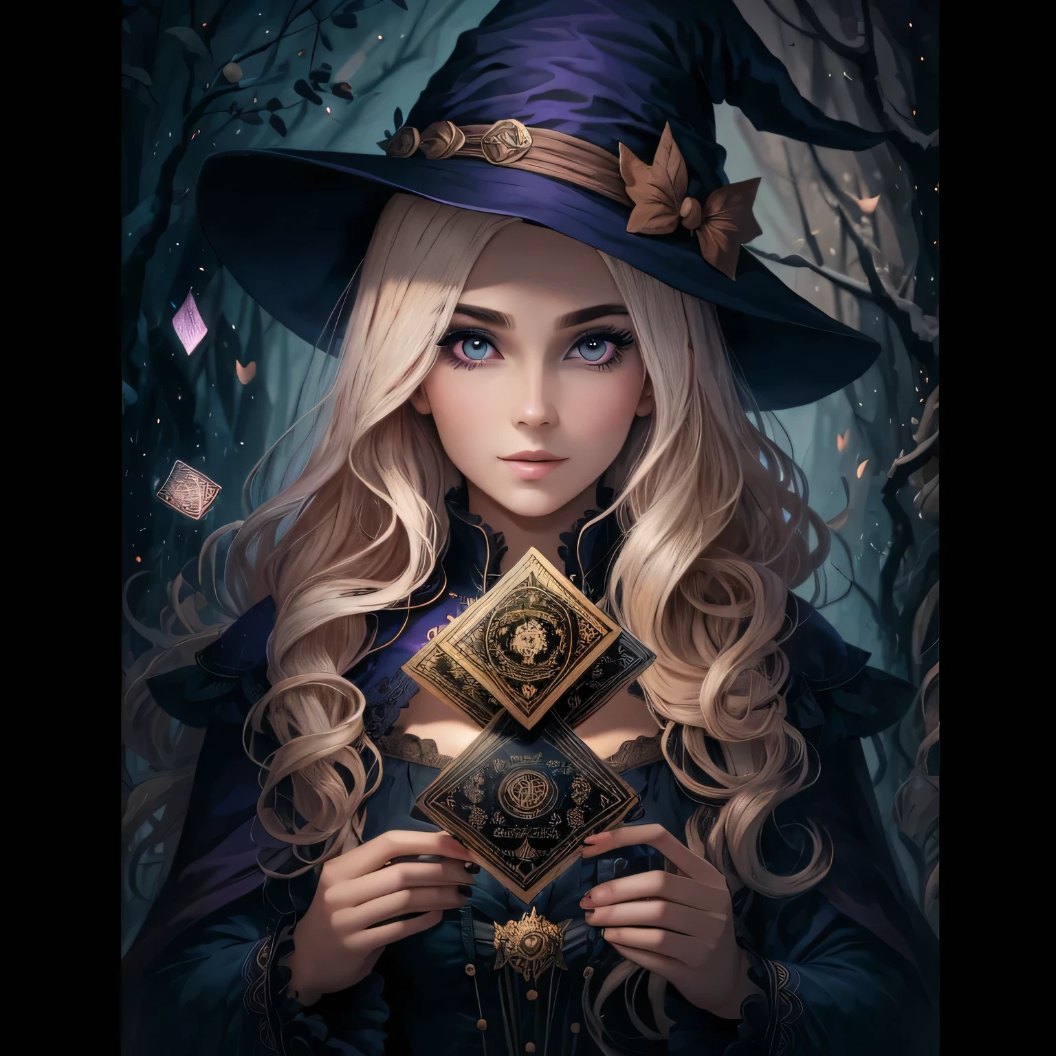 Magic of fake blonde witches, very big black eyebrows, bougies, magique, 8K, Cartes de tarot,Cristaux,hibou