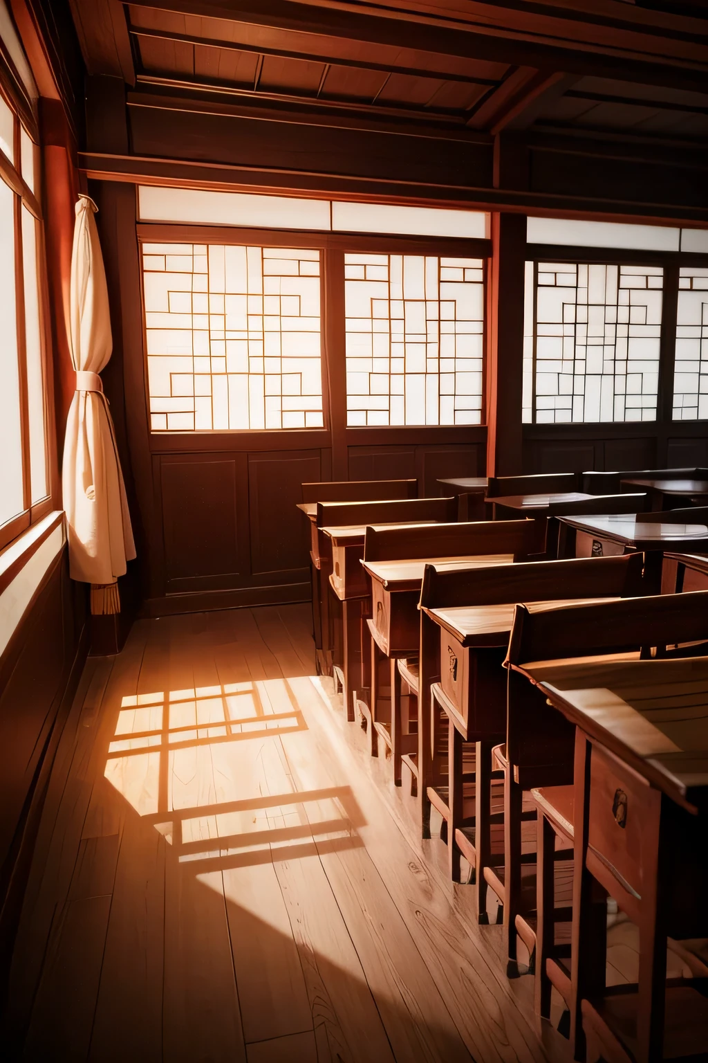 A classroom in an ancient Chinese academy.