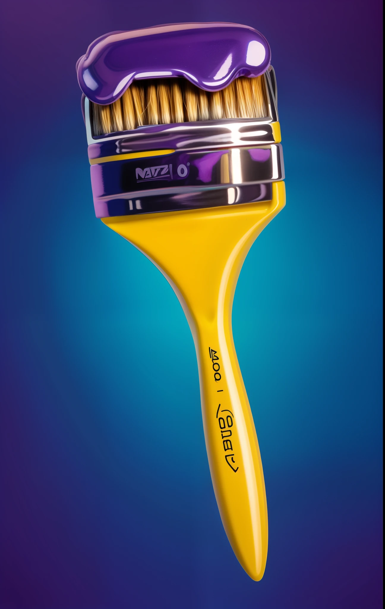 close-up of a brush with a purple substance on it, brush, толстая brush, Гладкие мазки brushю, широкая brush, выразительная brush, Большая brush, пользовательская brush, brush краска, плоская brush, hard brush краскаing, чрезвычайно детальная brush, Holding brush, Smooth paint, Strong writing style, painted with a толстая brush, brush для рисования маслом, brush краскаing