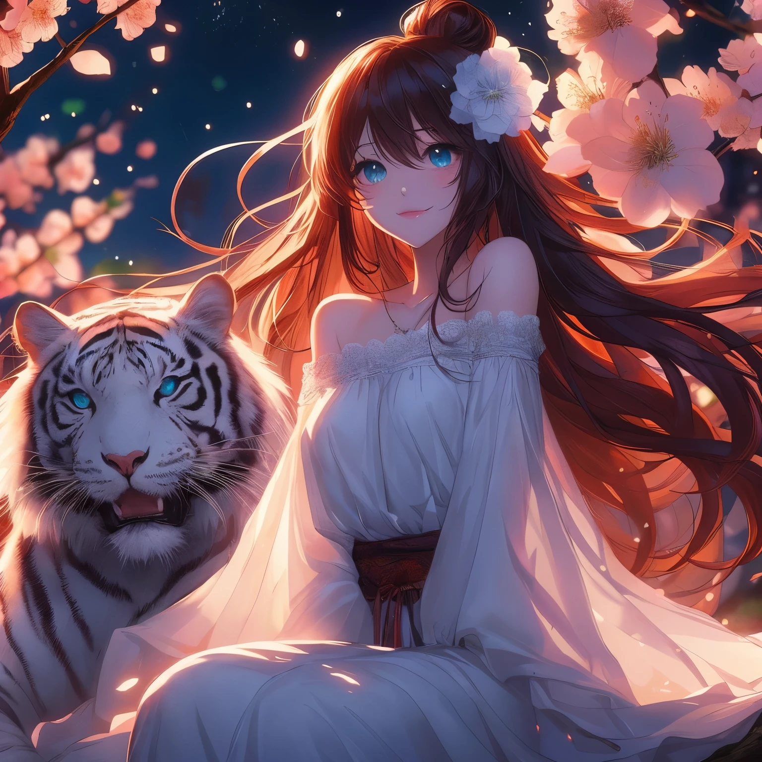 Long hair anime girl sitting on white tiger, anime style 4 k, 4kanime wallpaper, Anime Art Wallpaper 4k, anime art wallpaper 4k, anime wallpaper4K, anime wallpaper4k, anime art wallpaper 8k, Beautiful anime, anime style. 8k, hd anime wallpaper, Beautiful anime girl, beautiful anime style, anime wallpaper