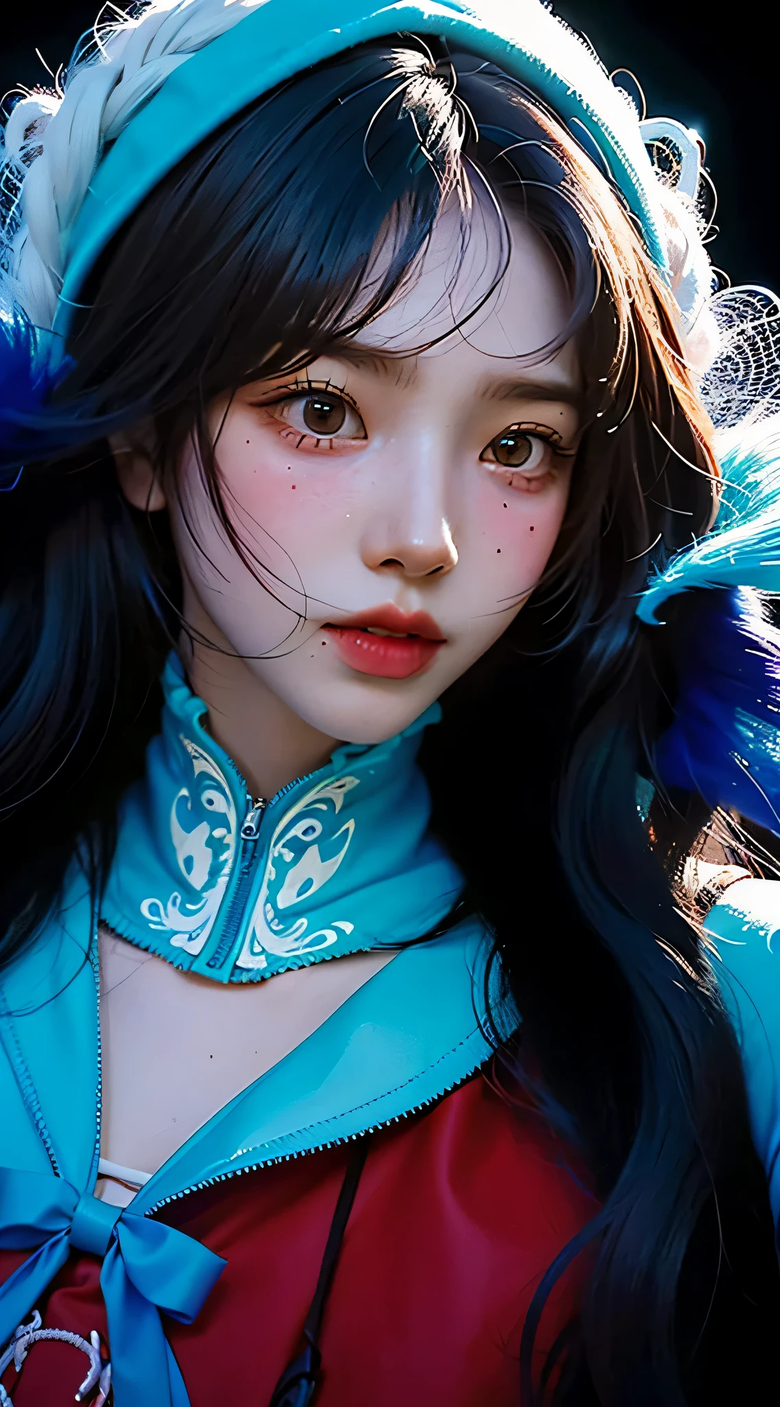 (Full Body View:1.5)、(squat:1.3)、(Beautiful lips and cheeks:1.4)、(Prostitute:1.4)、(Smiling with teeth showing:1.3),(Shibuya Gal:1.5)、(Gothic Lolita vibe:1.5)、(White, red, magenta, and blue miniskirt courtesan kimono showing cleavage:1.5)、(New Year:1.4)、(Luxury hair ornaments/hairpin:1.5)、(Short kimono:1.3)、(Make-up like a maiko:1.5)、(Bewitching Woman:1.3)、(Dense kimono:1.4)、(Wearing flashy knee socks:1.2)、(The underwear has an embroidered pattern:1.4)、40 years old、(Dance vigorously:1.3)、((Highest quality、8k、masterpiece:1.3))、1 Female、Slim and beautiful abs:1.3、(hairstyle casual、Beautiful boobs:1.1)、dress:1.1、Super small face、Narrow eyes、double eyelid、A sloppy smile、Esbian all over、Dynamic Angle、Close-up、CPL Filter、Blurred Background、Bokeh、Blue Hour、Detailed face and skin texture、Detailed eyes、double eyelid,(Twin tails:1.3)、(Black-brown hair:1.3)、Gravure idol、(The background is a gorgeous Meiji-era town:1.3)、(Thin body:1.2),(Thin thighs:1.5),(clavicle:1.1)