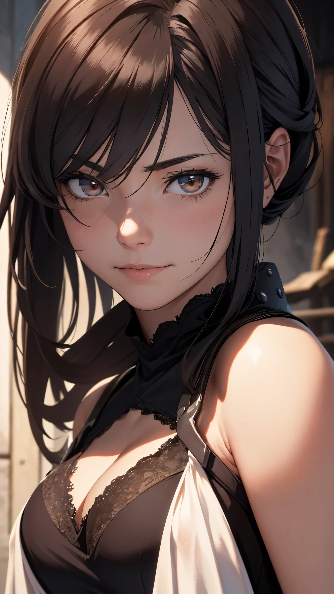 (best quality,4k,8k,highres,masterpiece:1.2),ultra-detailed,(realistic,photorealistic,photo-realistic:1.37),HDR,UHD,studio lighting,ultra-fine painting,sharp focus,physically-based rendering,extreme detail description,professional,vivid colors,bokeh,portraits Tifa Lockhard from ff7, climbing a sheer wall with her equipment (a massive 30-meter wall). She is of a seductive appearance, with a slender figure, long legs, and a large bust. Her eyes are fiery and captivating. The artwork is of the highest quality, with a resolution of 4k, 8k, or even higher. The level of detail is astonishing, making the image look extremely realistic and photorealistic. The lighting is carefully crafted to enhance the overall look and feel of the artwork. Mikasa's character is portrayed in a way that truly captures her essence. The colors are vibrant and lively, creating a visually stunning piece of art. The focus is razor-sharp, with every tiny detail beautifully rendered. The painting technique used is akin to ultra-fine painting, showcasing the artist's mastery. The artwork is created using physically-based rendering techniques, ensuring the highest level of realism. Every little detail is described with extreme precision, bringing the image to life. The overall composition and framing of the artwork are done by a professional artist, resulting in a masterpiece worthy of admiration. The artwork has a sense of depth and three-dimensionality, creating a captivating sense of immersion. The style of the artwork is focused on capturing the essence of portraits, highlighting Mikasa's unique features and personality. The colors used in the artwork are carefully chosen to create a specific mood or atmosphere. The lighting in the artwork is meticulously crafted to enhance the overall look and feel of the scene. Nsfw