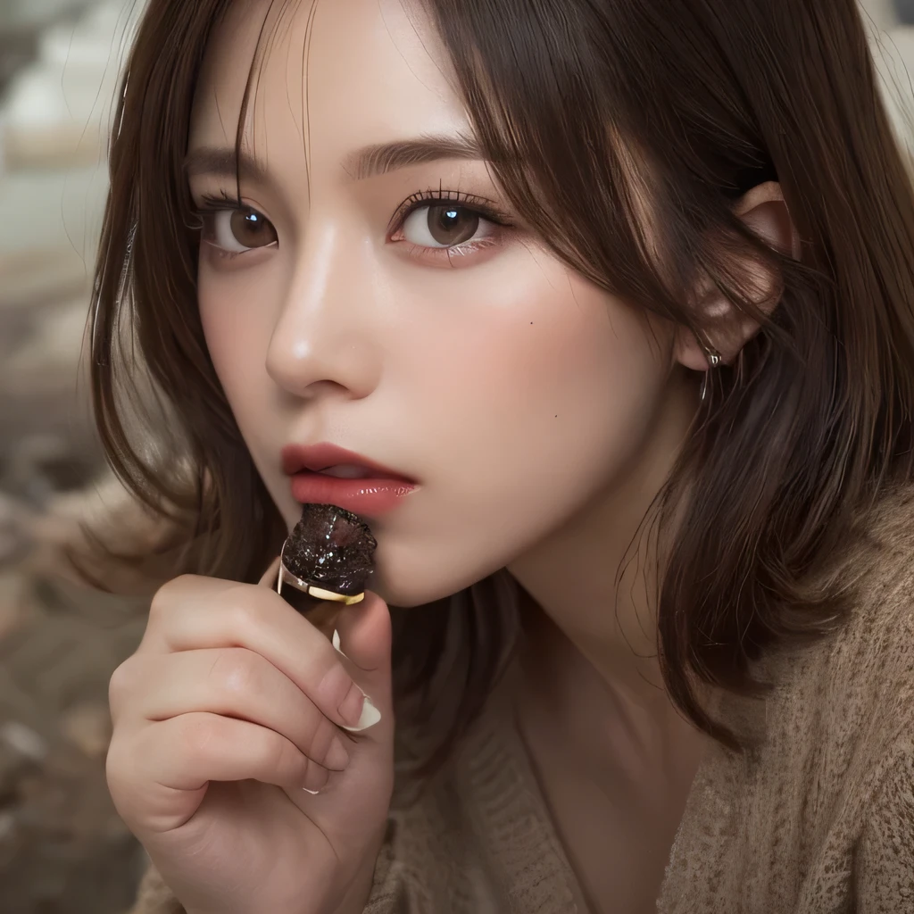 table top, highest quality, figure, super detailed, finely, High resolution, 8k wallpaper, 完璧なダイナミックな構figure, medium hair, natural color lip, ((Dick inserted by dirty old man))