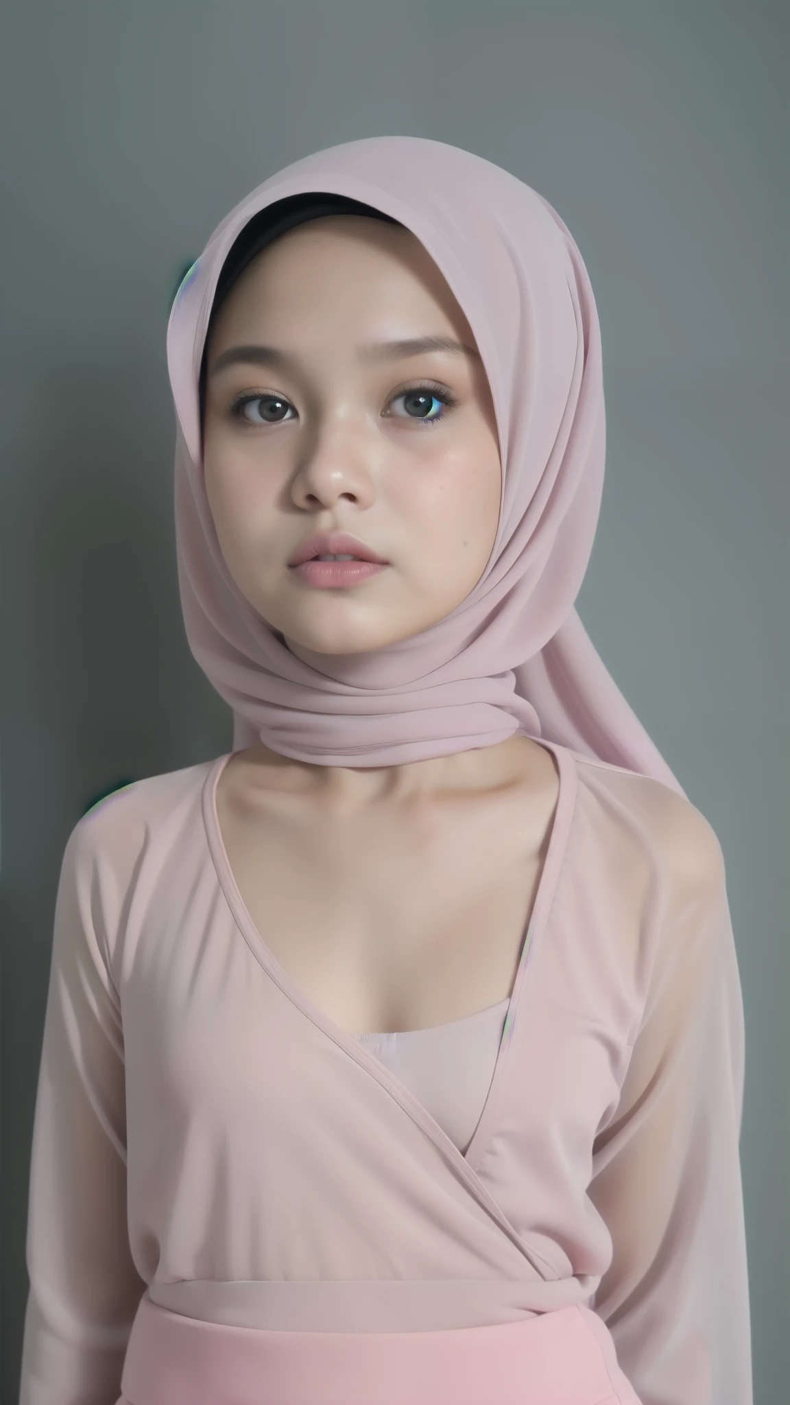 Naked, Angry pose, Angry face, (((HIJAB MALAY GIRL))), masutepiece, High quality, UHD 45K, Realistic face, Realistic skin feeling , A Japanese Lady, 8 years old, , Very cute and baby-like face, (((FLAT CHEST))), (MATRIX WORLD), ((look In front  at the camera and SADNESS)), ((())), (((CUTE GIRL))), ((TRANSPARENT)), ((DARK PASTEL LIPS)), ((DARK PASTEL)), ((TRANSPARENT)), ((CHUBBY)), ((UNDRESaroon.