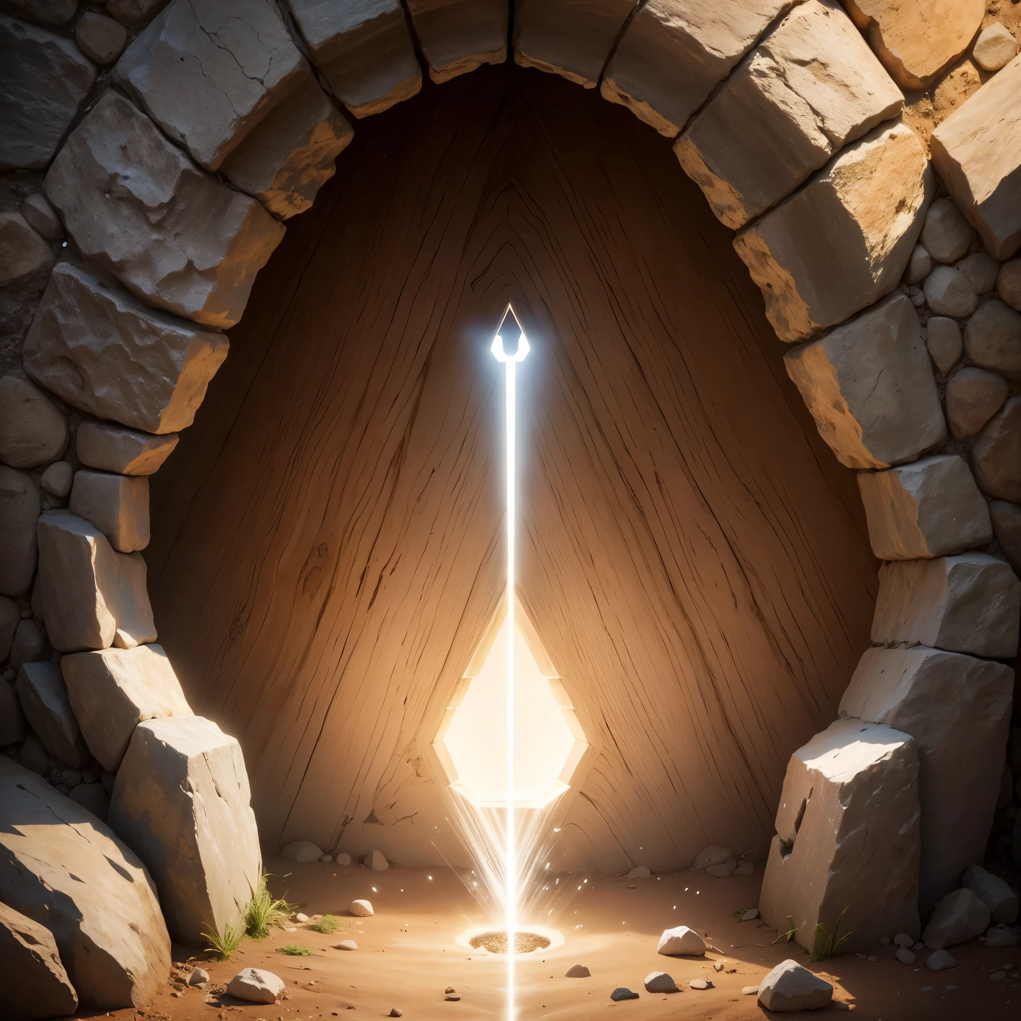 The keyhole can be filled with a light beam or an upward pointing arrow, using Earthy tones