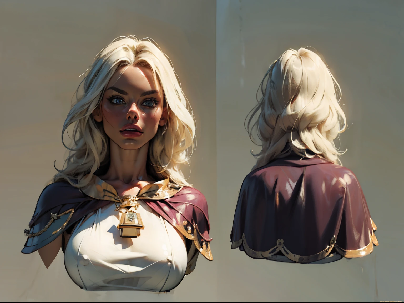 ((masterpiece)),(((best quality))),((character design sheet)), illustration,1woman, environment Scene change, muscular, (brown skin:1.4), (black legs), thick legs, (royalty cape:1.5), scribbles and marks, fire, ((detailed face:1.1)), rough sketches, pose too, platinum blonde, black and gold color palette, 8k,16k, (simple background, light background: 1.3)