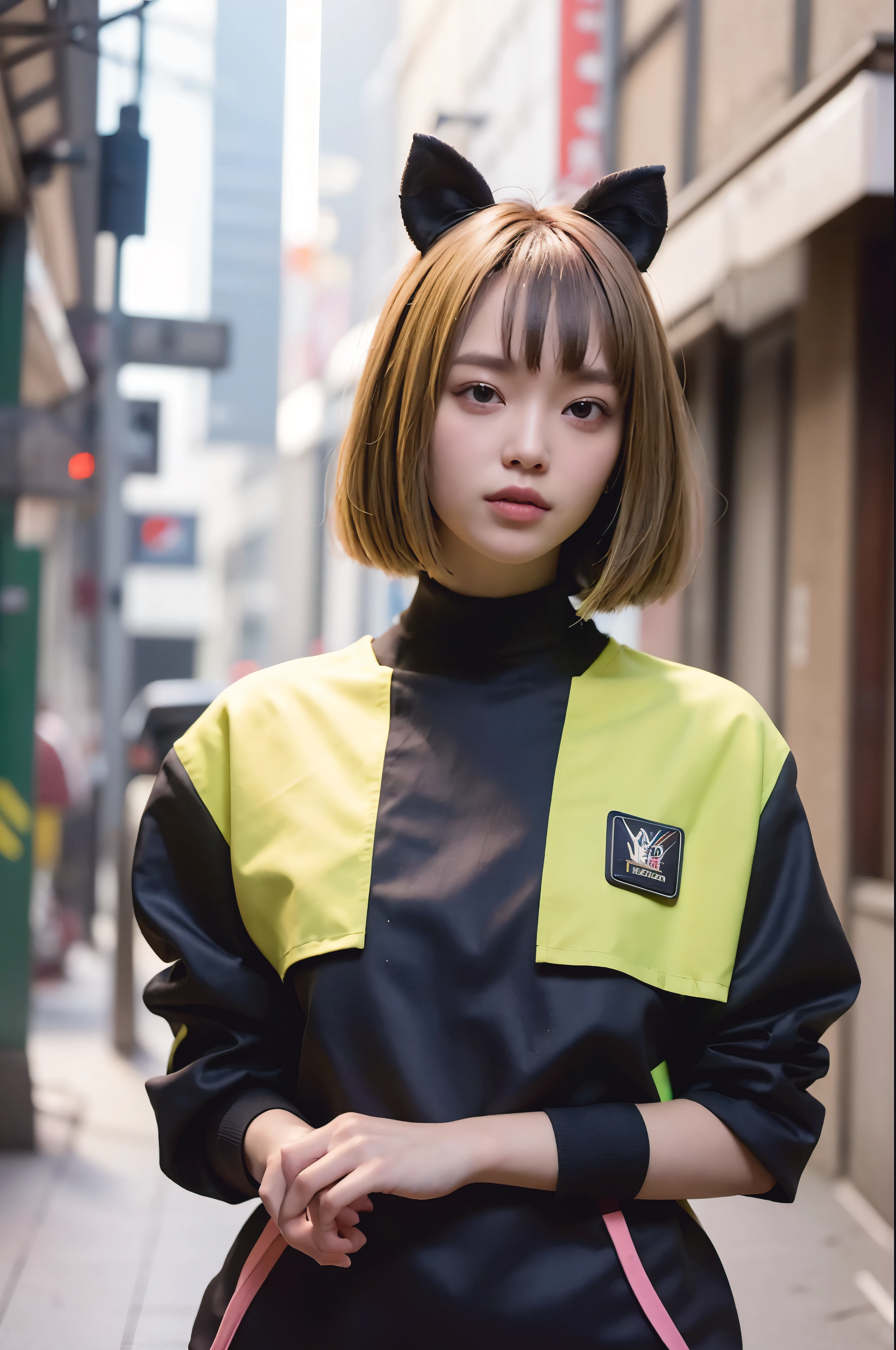 (fotorrealista:1.4), (Mejor calidad:1.0), (Ultraresolution:1.0), (8K, foto cruda), (Obra maestra:0.2), retrato, enfoque facial,
(cyber_Jawlesask, mechanical parts, Cybernetics, 1 chica, asian girl, chaqueta, (ancho:1.5), (por el verde:1.5),
Fondo de la calle Cyberpunk, (neon: 1.2),