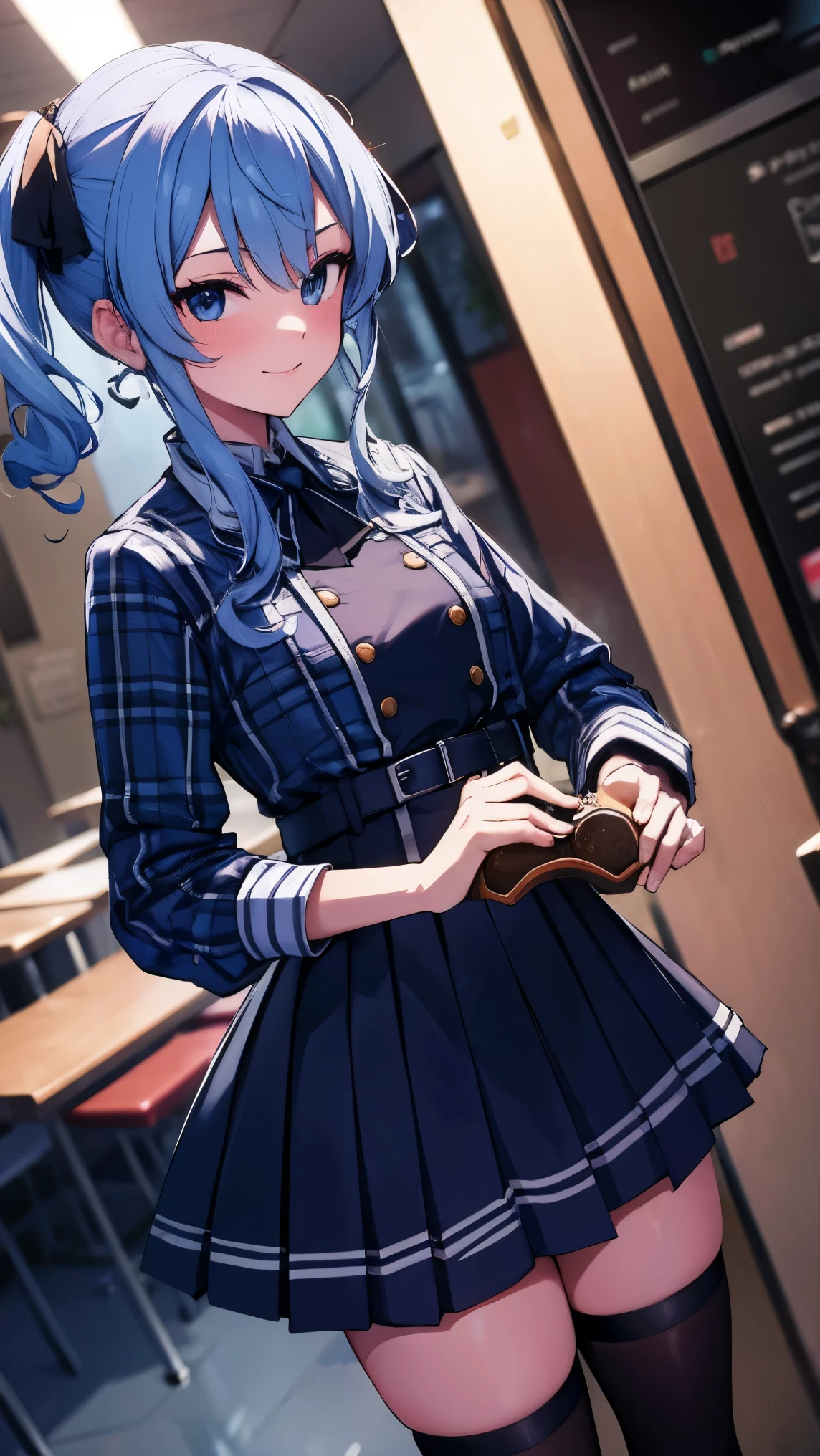 Hololive_hoshimachi suisei_fantasy_blue stockings_shortcut_Idol_raw stone star_Stella Stella_a handsome guy_delivery_Virtual YouTuber_smile_date_Cafe