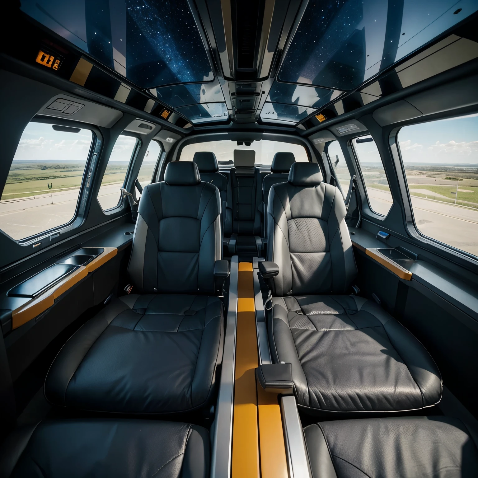 Futuristic space shuttle with space for 8 people, design q possibilita uma velocidade muit alta para viajar pelo sistema solar