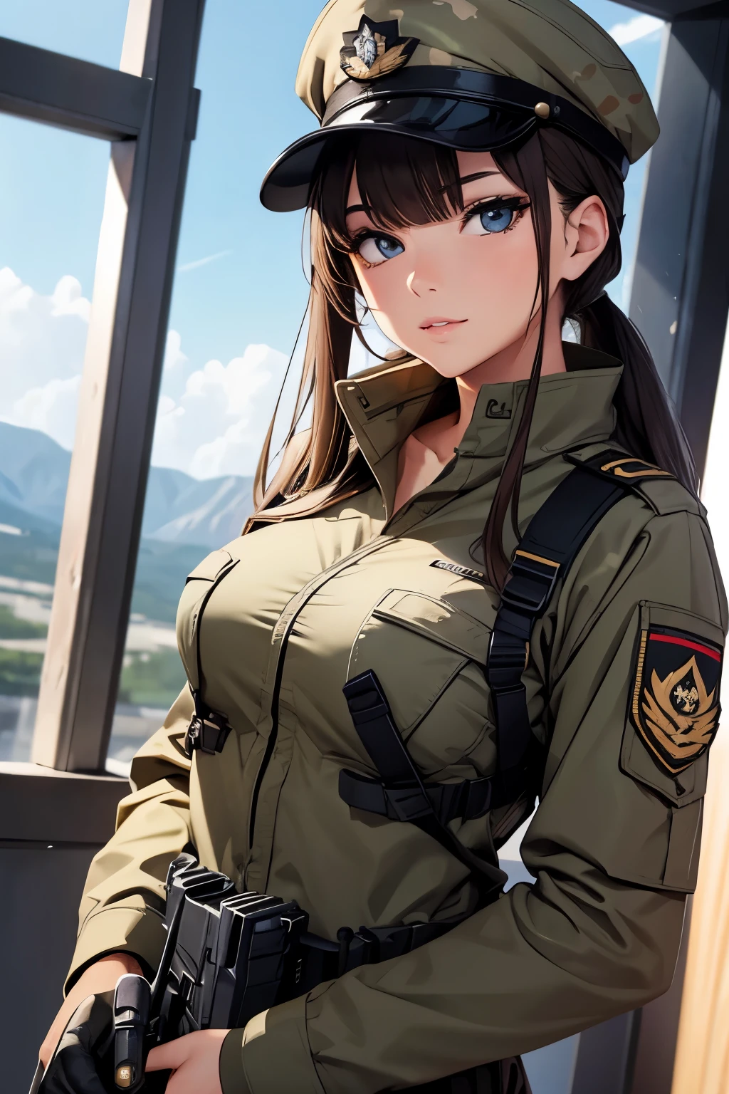 Beautiful girl, military, sexy,